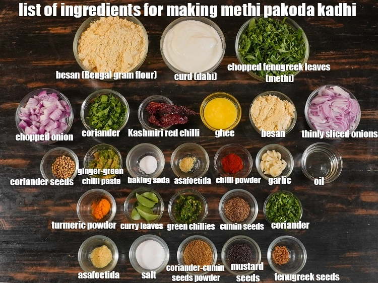 what is methi pakoda kadhi made of?