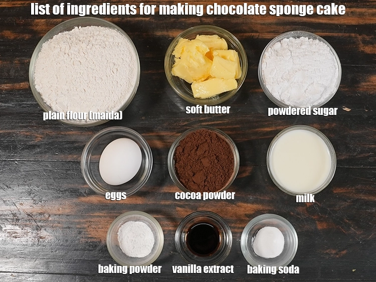 what is chocolate sponge cake with eggs made of?