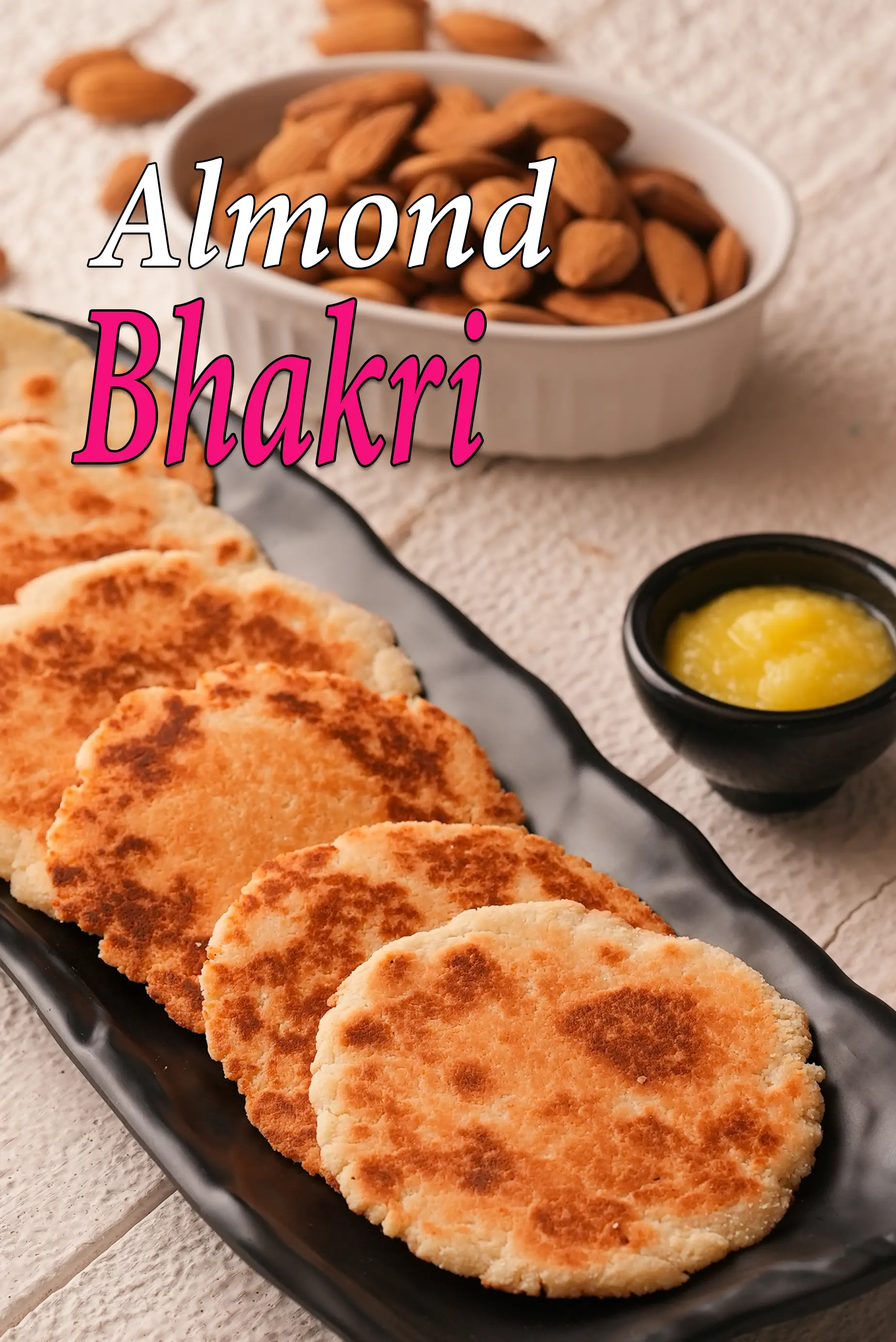 almond bhakri recipe | gluten freeÂ almond bhakri | almond flatbread | protein rich bhakri |