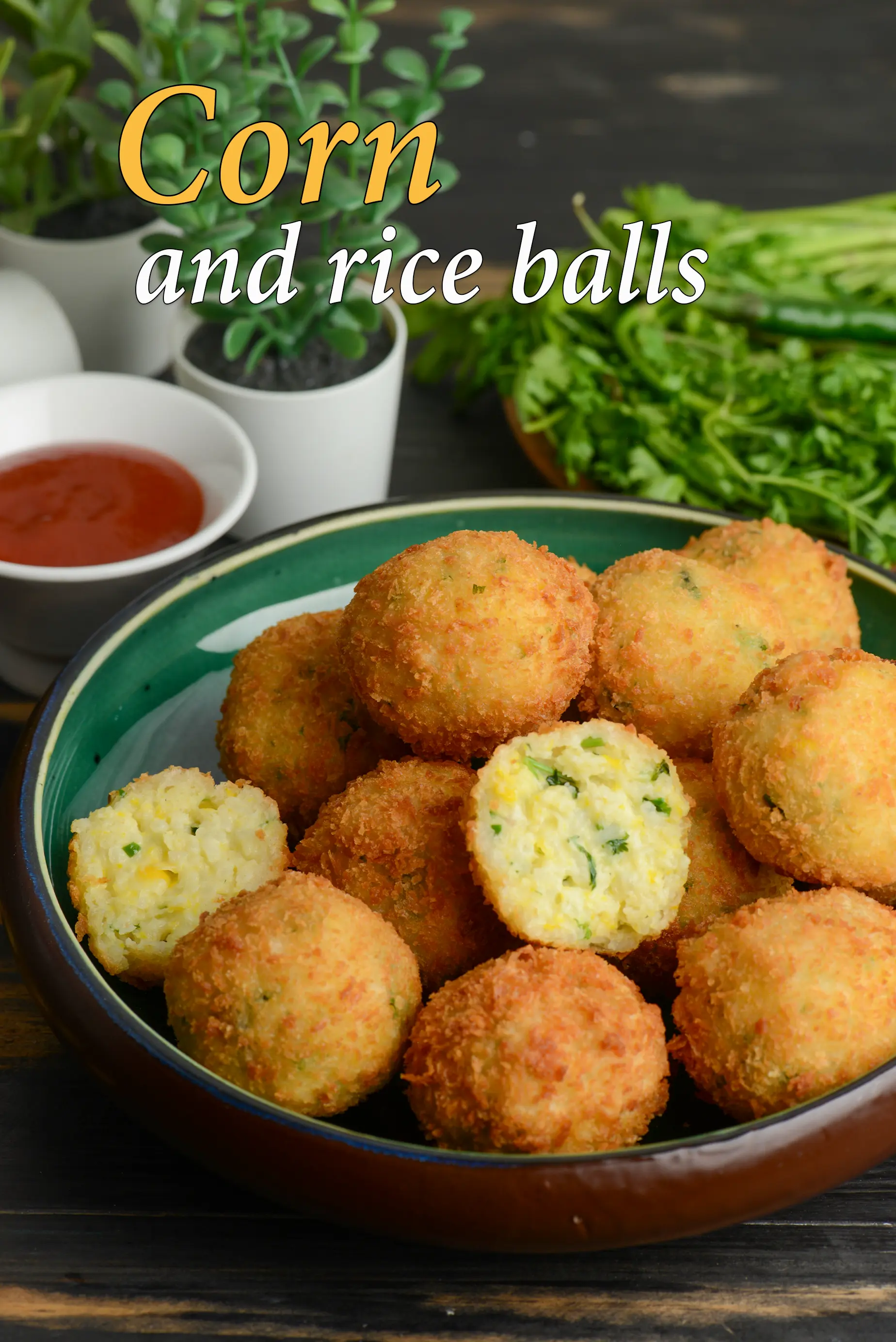 corn and rice balls recipe | Indian style fried rice balls | easy snack recipe |