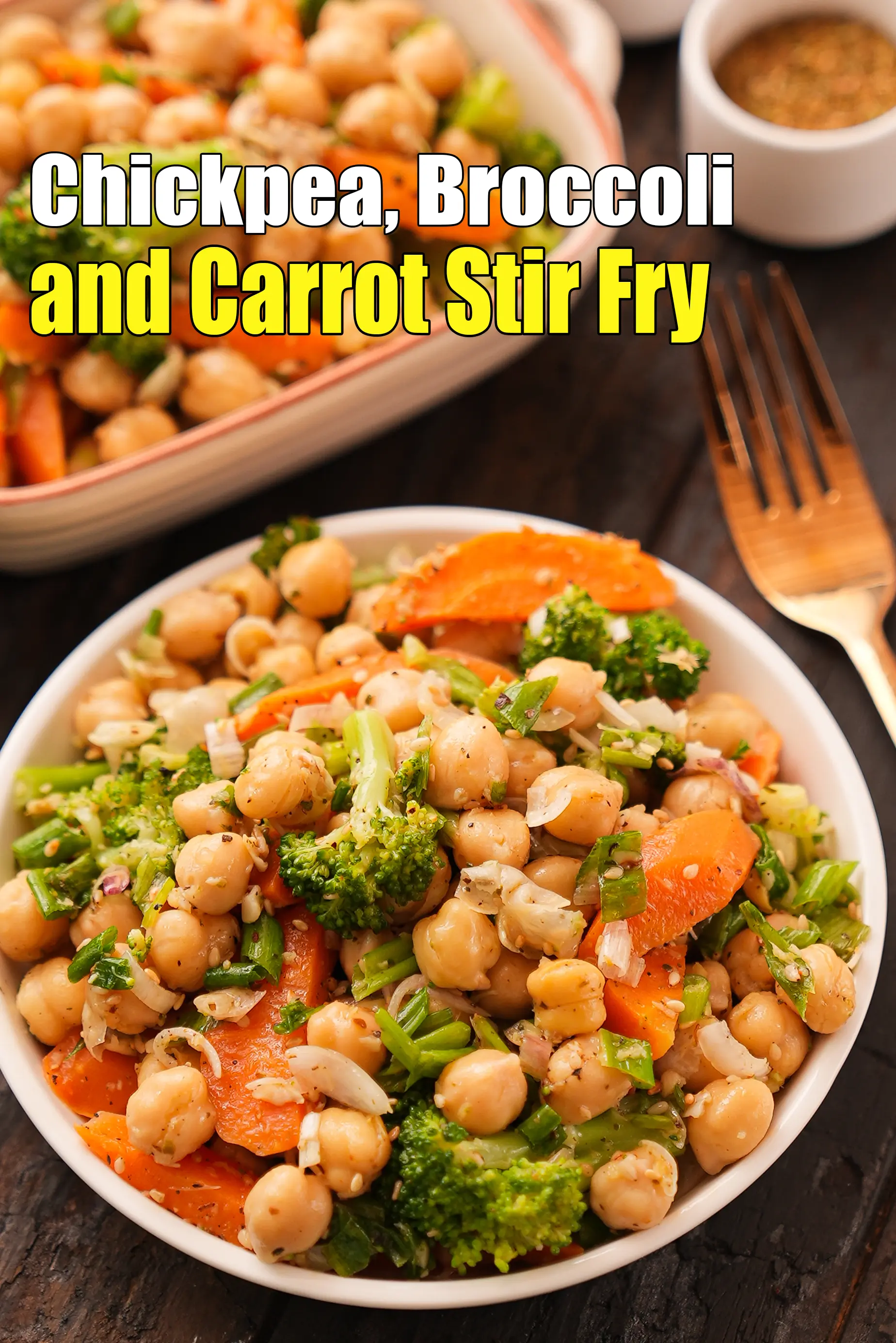 chickpea, broccoli and carrot stir fry recipe | chickpea vegetable salad | protein rich Indian chickpea sabzi |