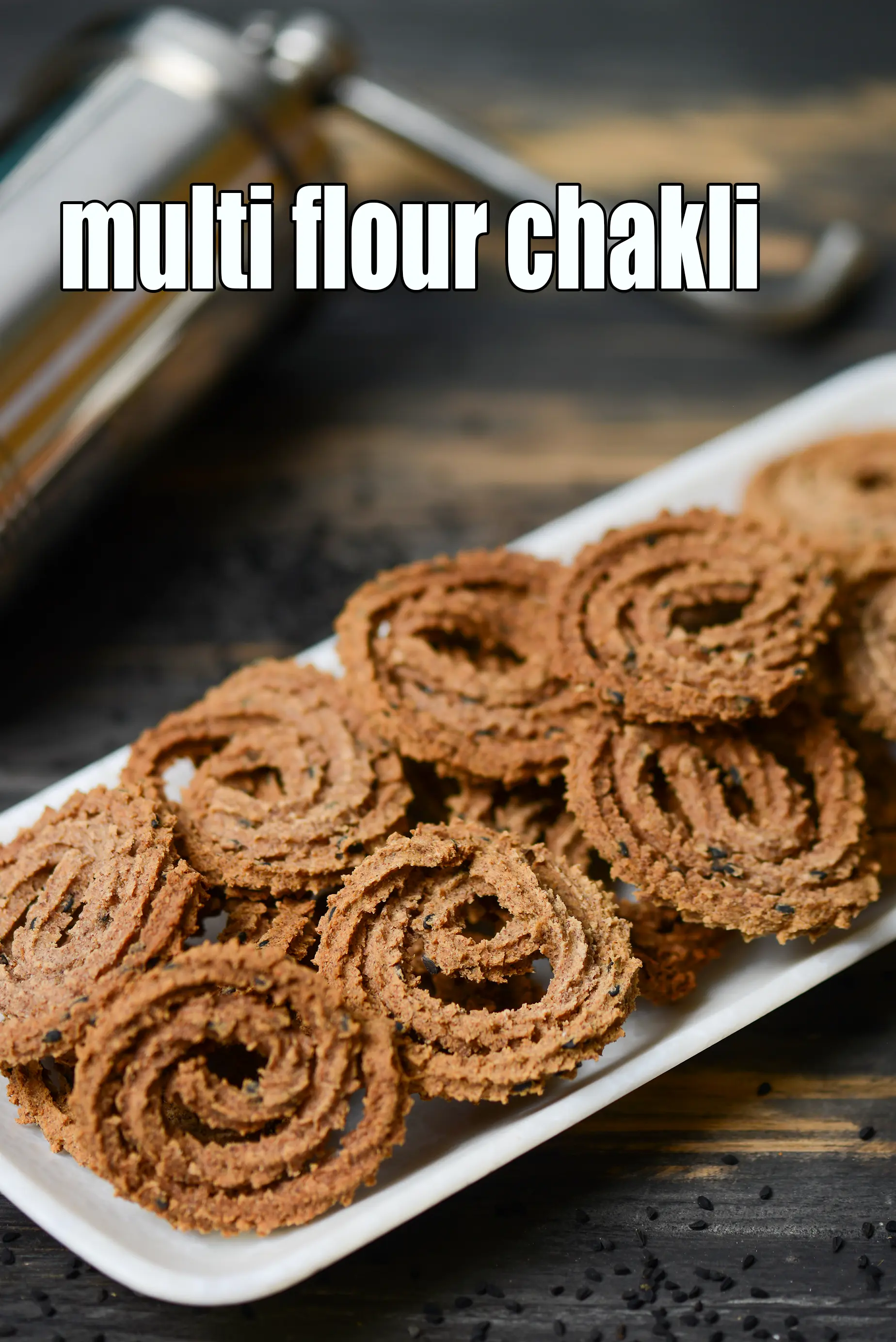 multi flour chakli recipe | baked chakli | non fried chakli | healthy 3 flour chakli |
