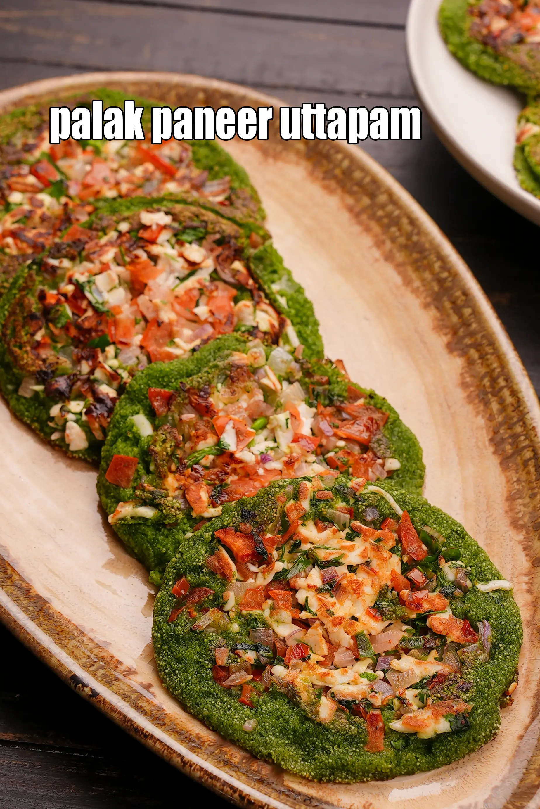 palak paneer uttapam | spinach uttapam | suji palak uttapam |