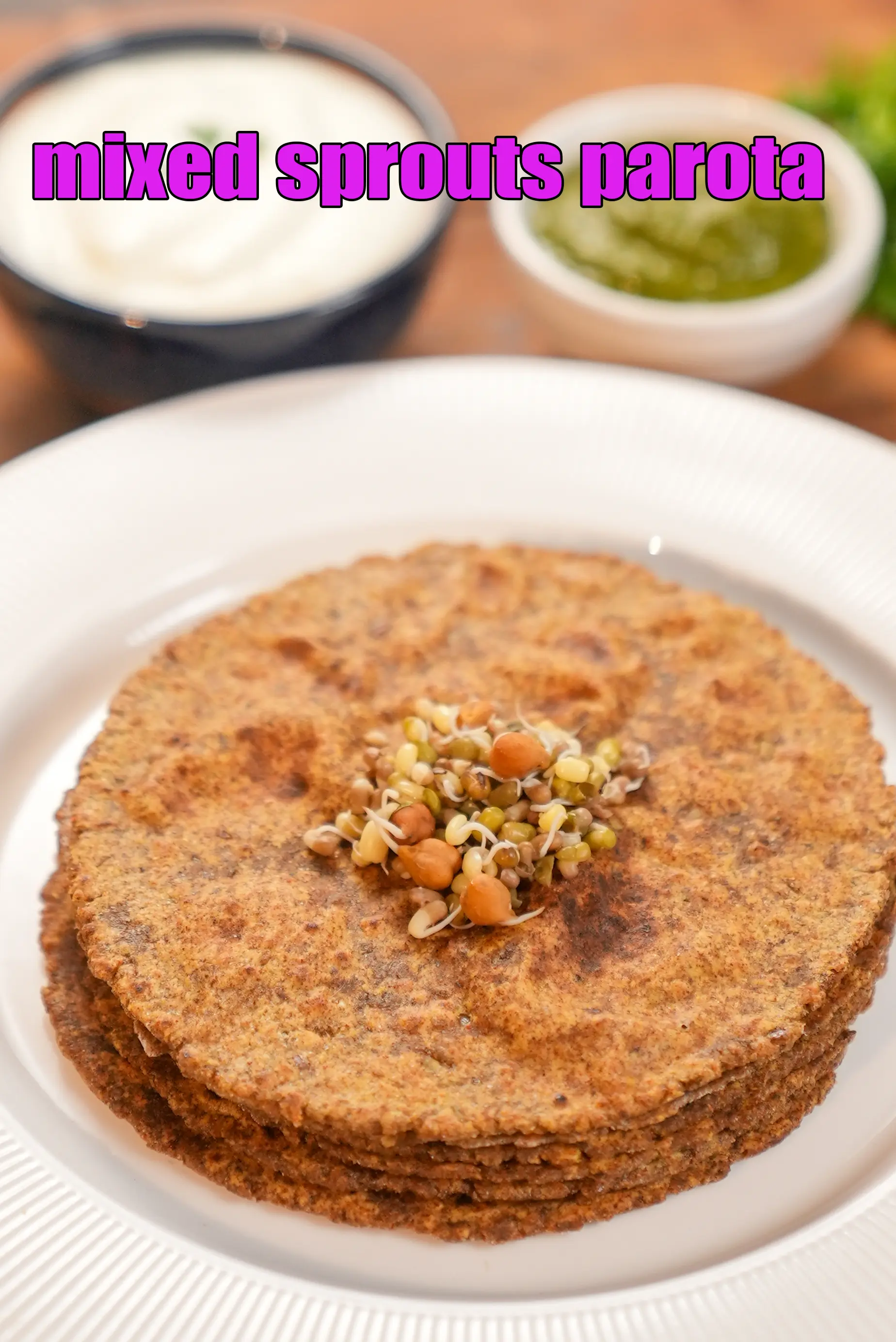 mixed sprouts parota recipe | healthy sprouts flaxseeds paratha for diabetes, heart, PCOS | mixed sprouts alsi paratha |