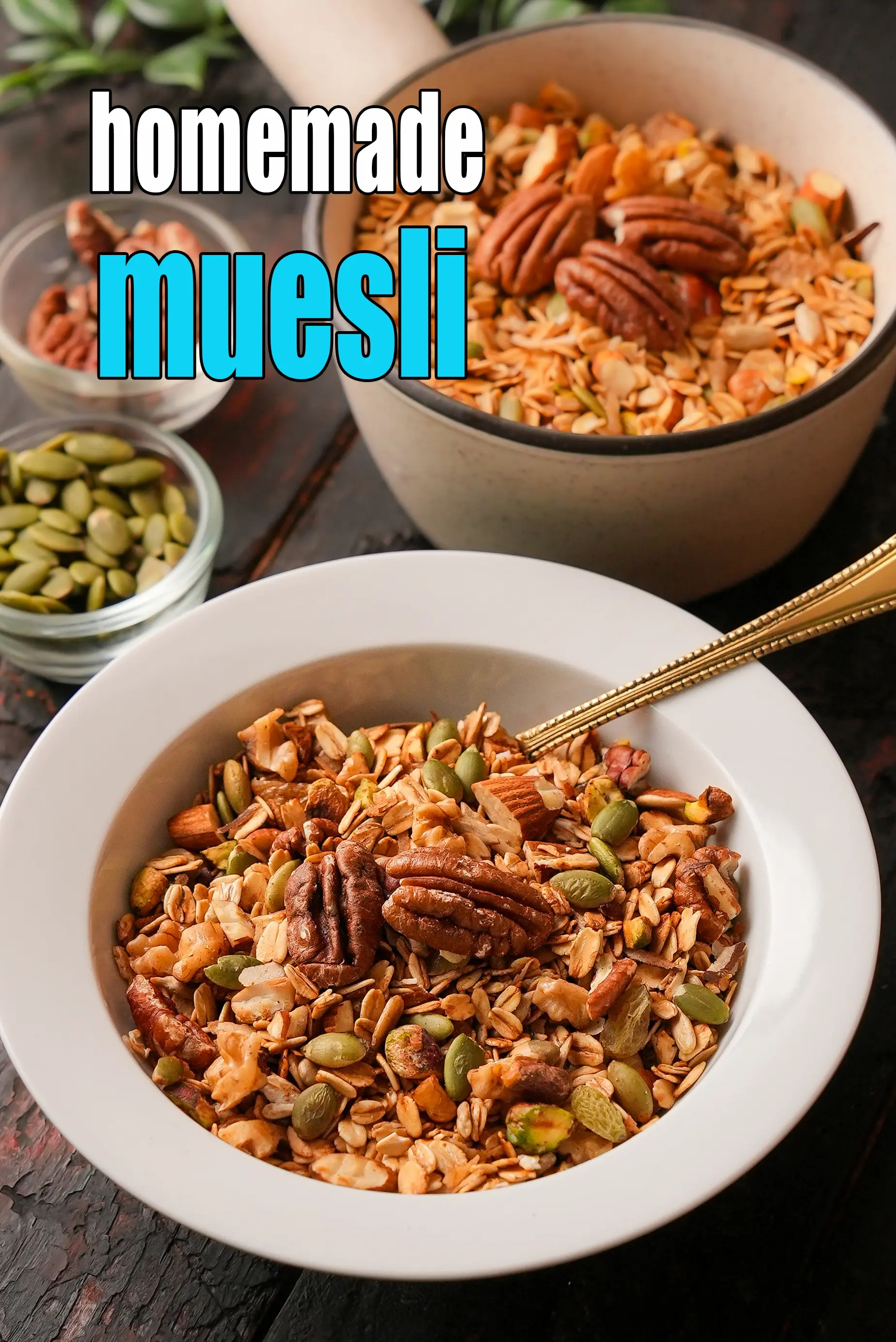 muesli recipe | Indian style muesli | healthy no bake muesli | homemade no sugar muesli |