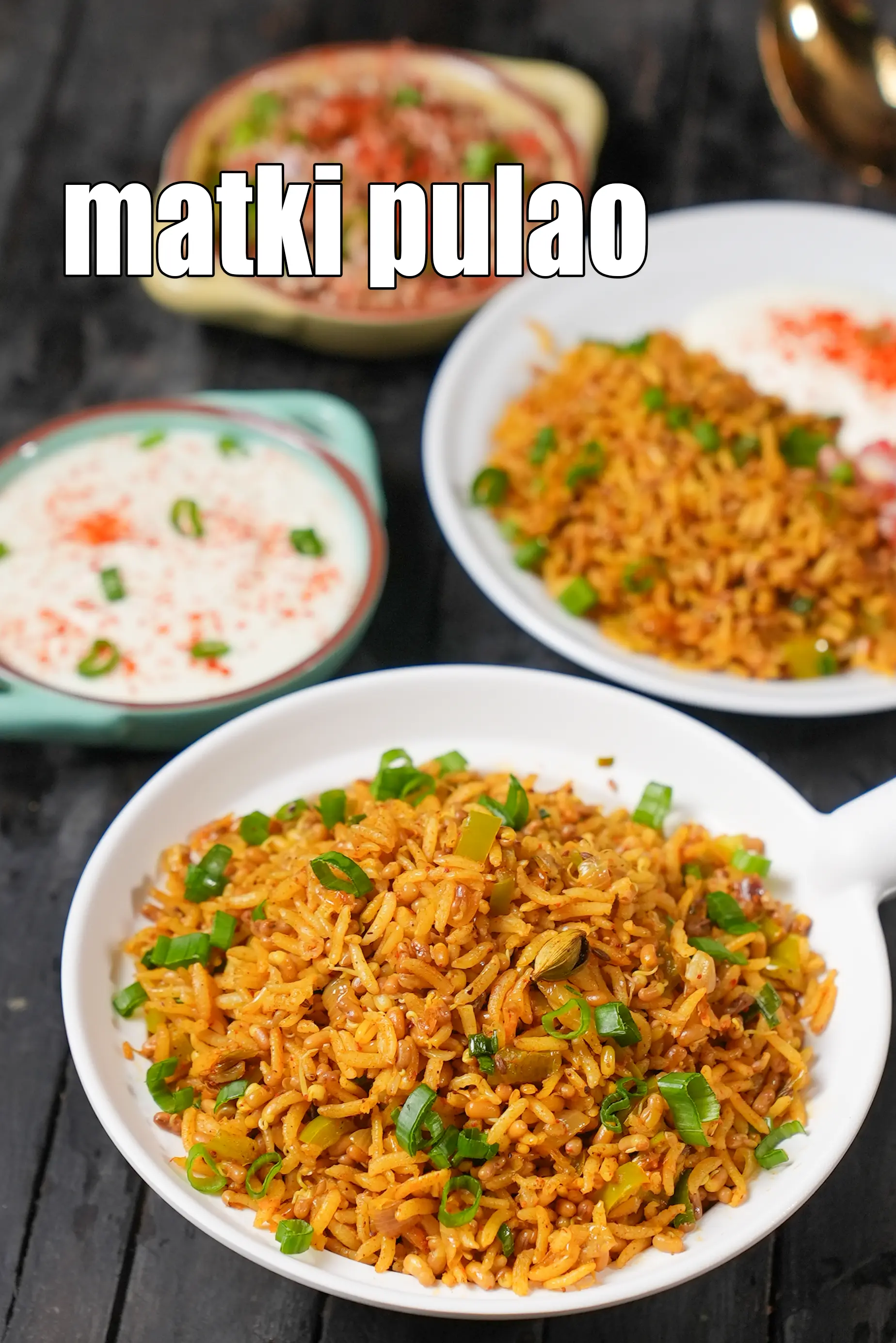 matki pulao recipe | vegetarian protein pulao | brown rice moath beans pulav |Â healthy sprouted matki rice |