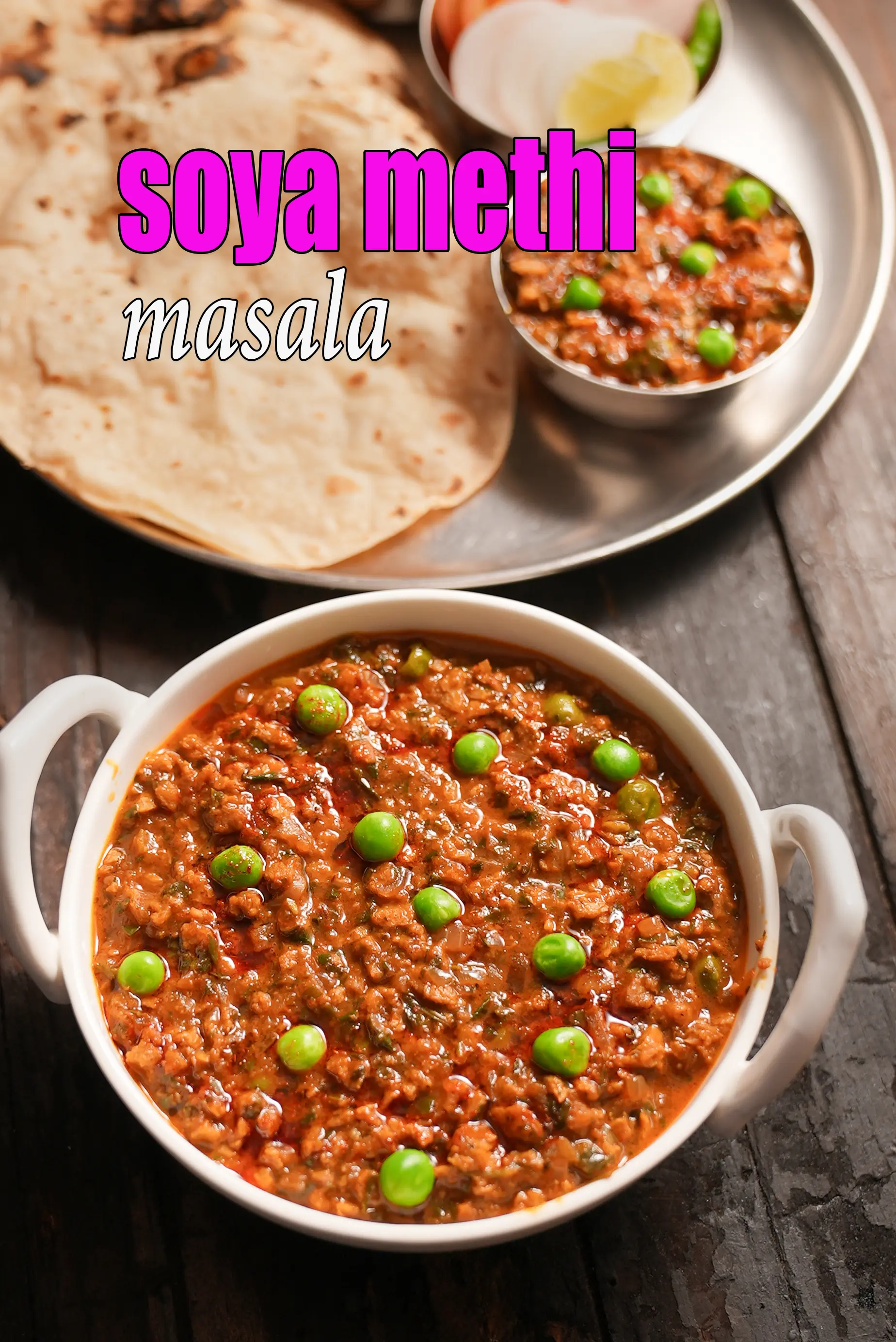 soya methi masala recipe | soya green peas methi ki sabzi | healthy soy methi masala |