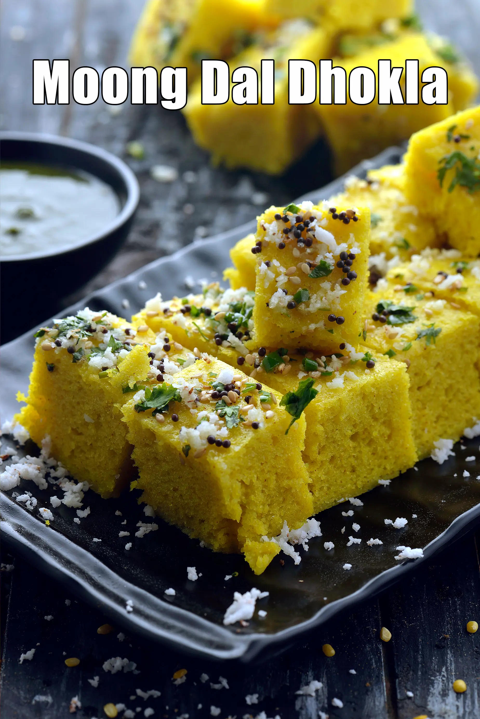 moong dal dhokla | Gujarati moong dal dhokla | steamed yellow moong dal dhokla