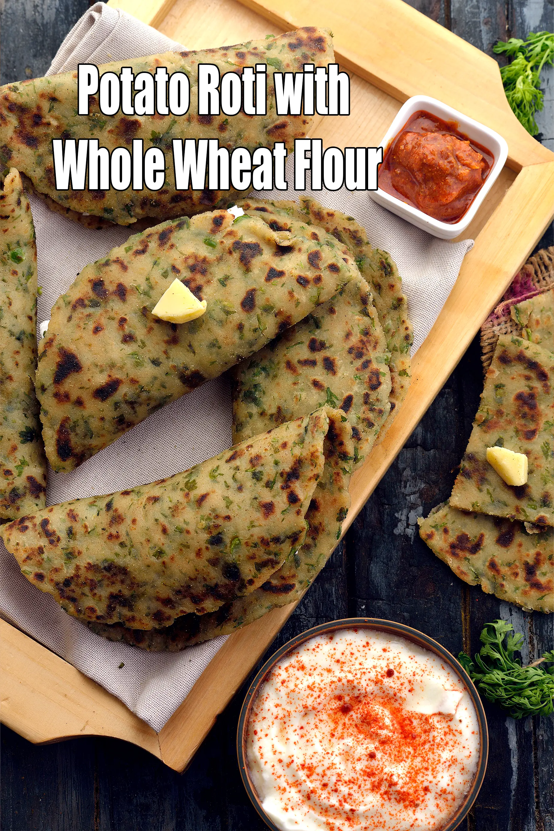 whole wheat potato rotis |Indian whole wheat potato roti | aloo roti