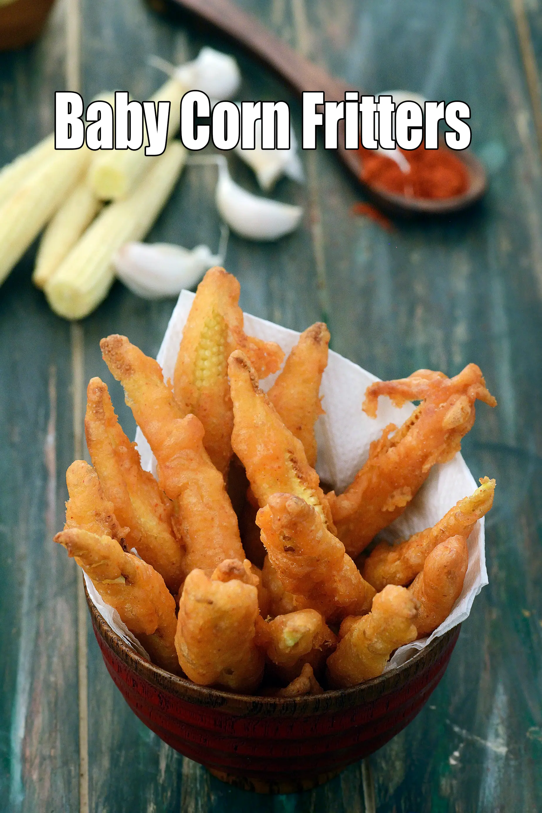 baby corn fritters recipe | baby corn 65 | Indian style baby corn fritters |