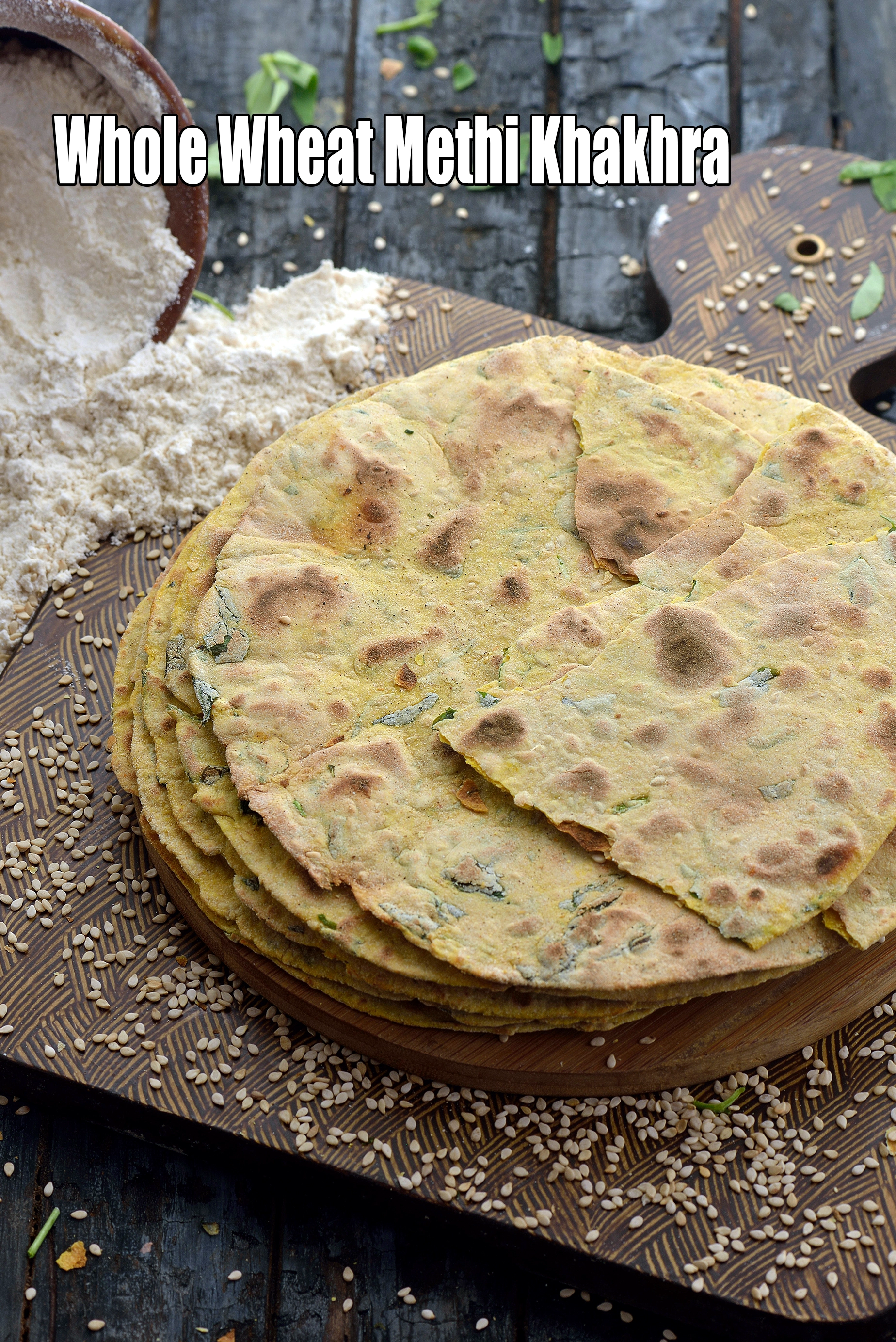 methi khakhra | whole wheat methi khakhra |  gujarati methi khakhra