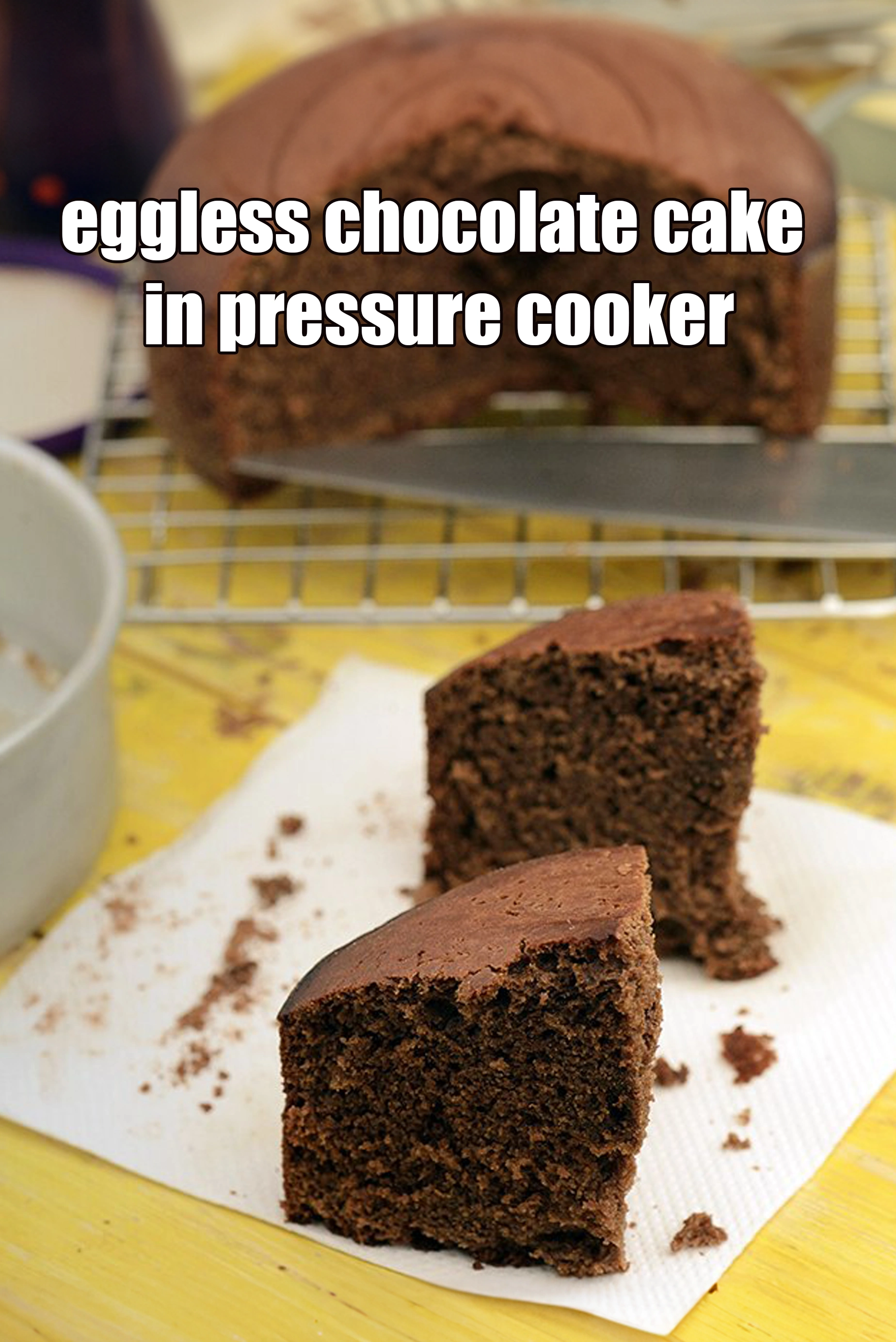 Eggless Chocolate Cake ( Pressure Cooking ) recipe, Cooker, Tarla Dalal