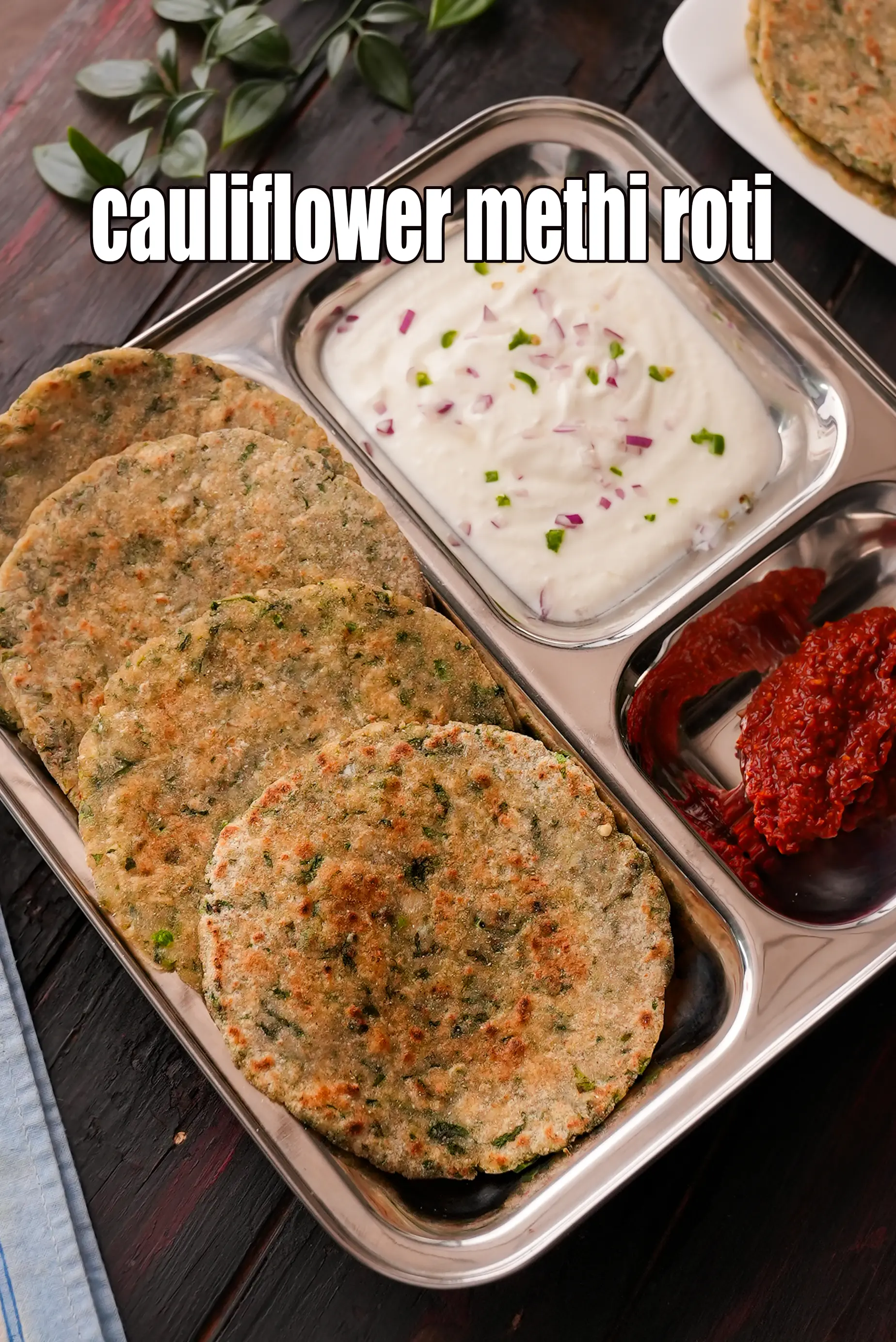 cauliflower methi paratha recipe | healthy gobi methi roti | cauliflower jowar coriander paratha |