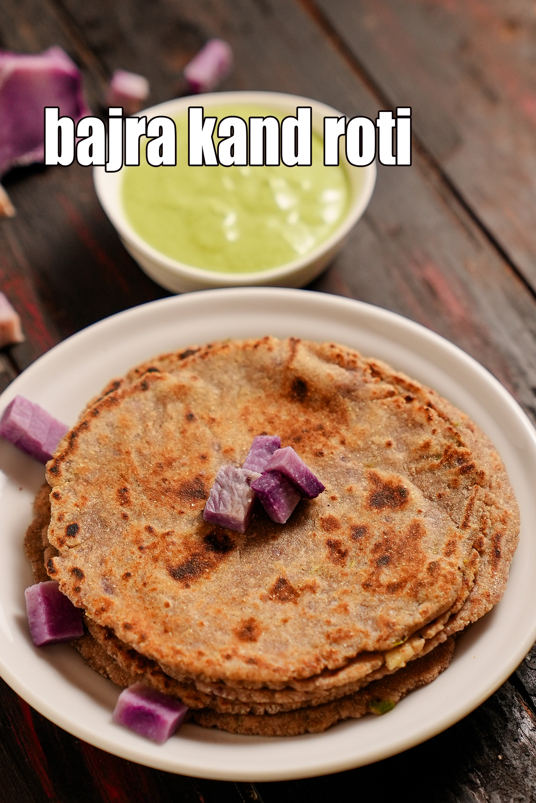 bajra kand roti recipe | black millet purple yam paratha | pearl millet gluten free flatbread |Â 