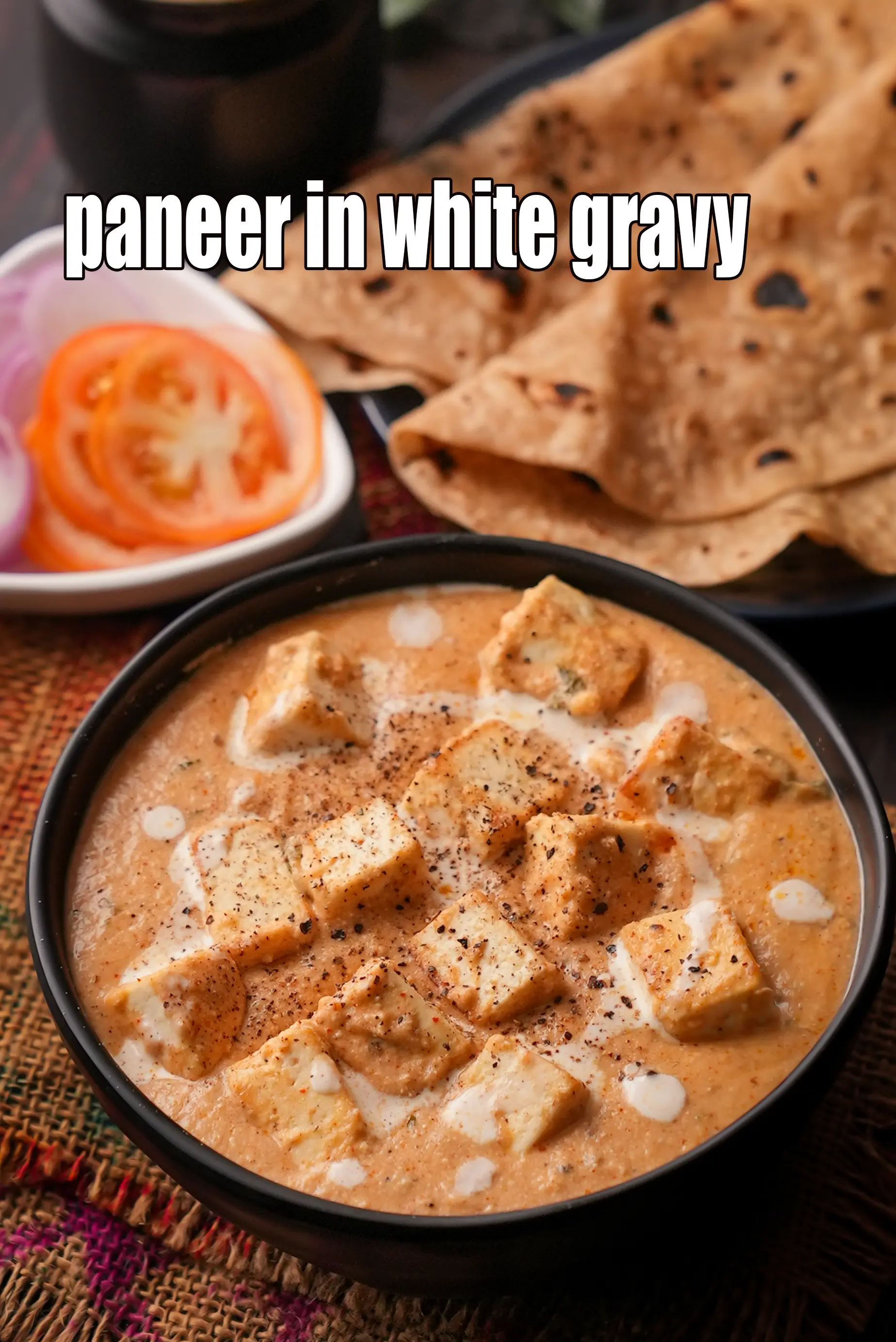 paneer in white gravy recipe | Mughlai paneer in white gravy |