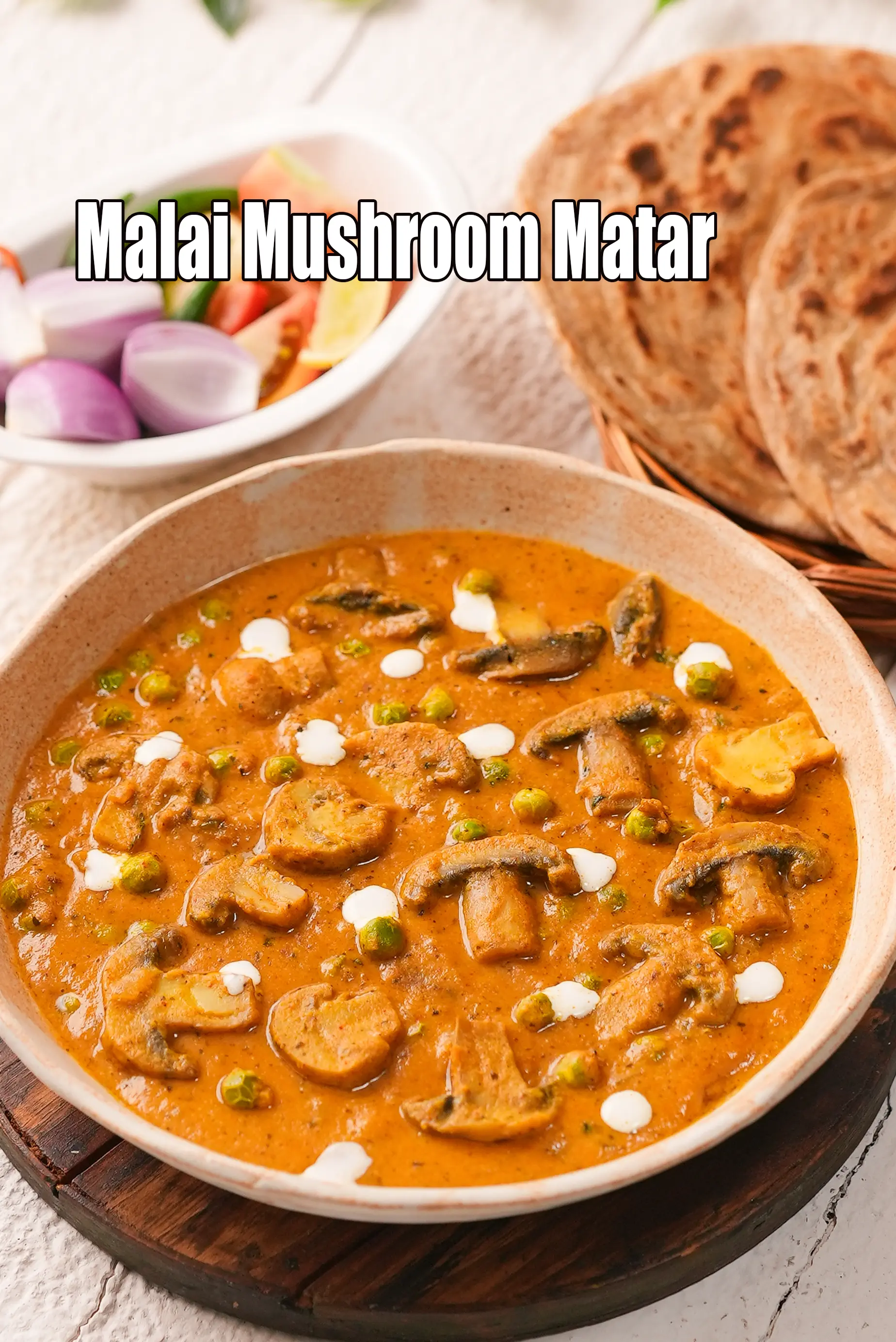 malai mushroom matar sabzi recipe | mushroom mutter malai | malai matar mushroom |