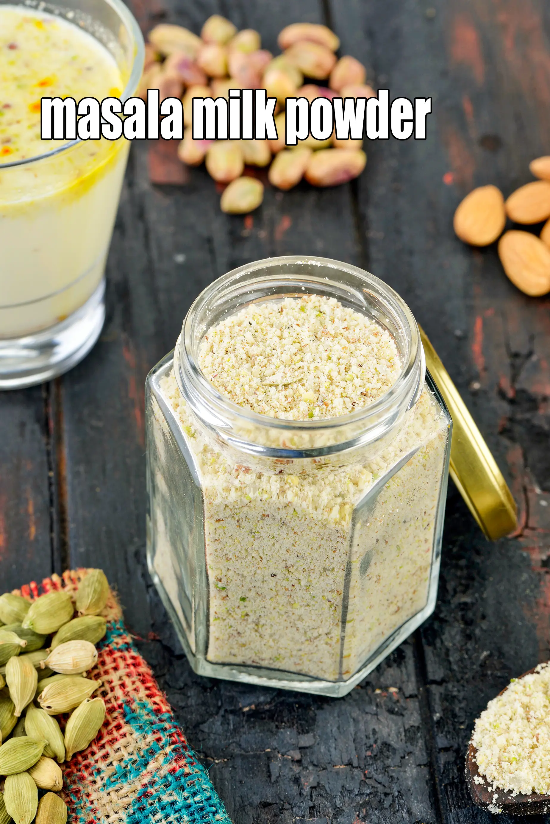 masala milk powder recipe + masala milk recipe |  masala doodh powder recipe |