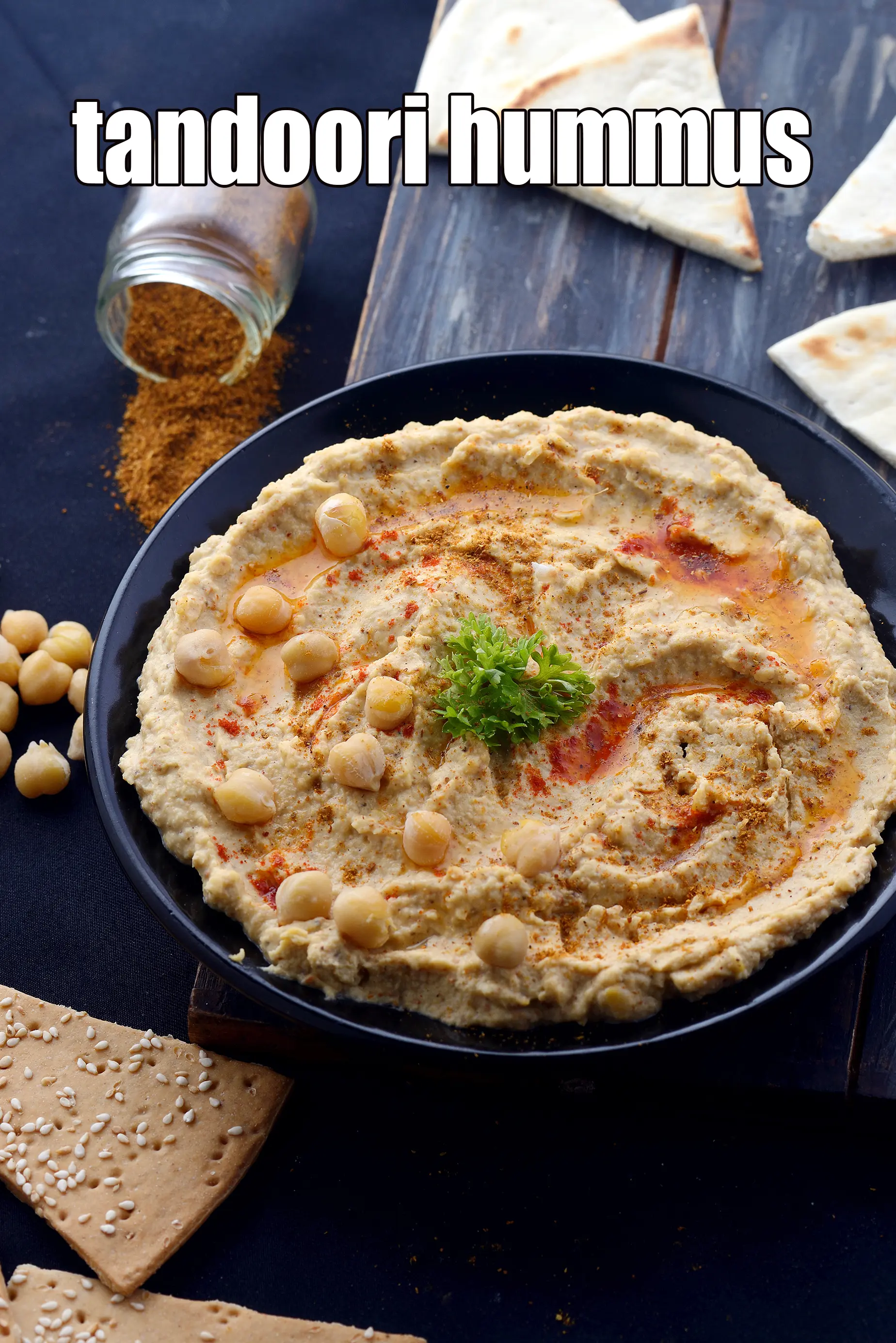 tandoori hummus recipe | Indian style tandoori hummus | healthy tandoori hummus |