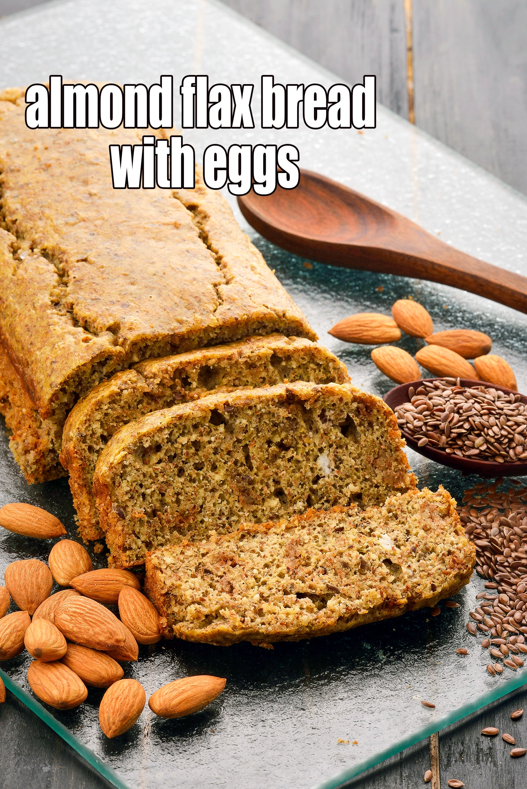 almond flax bread with eggs recipe | Indian style flaxseed almond bread | gluten free almond flaxseed bread loaf |