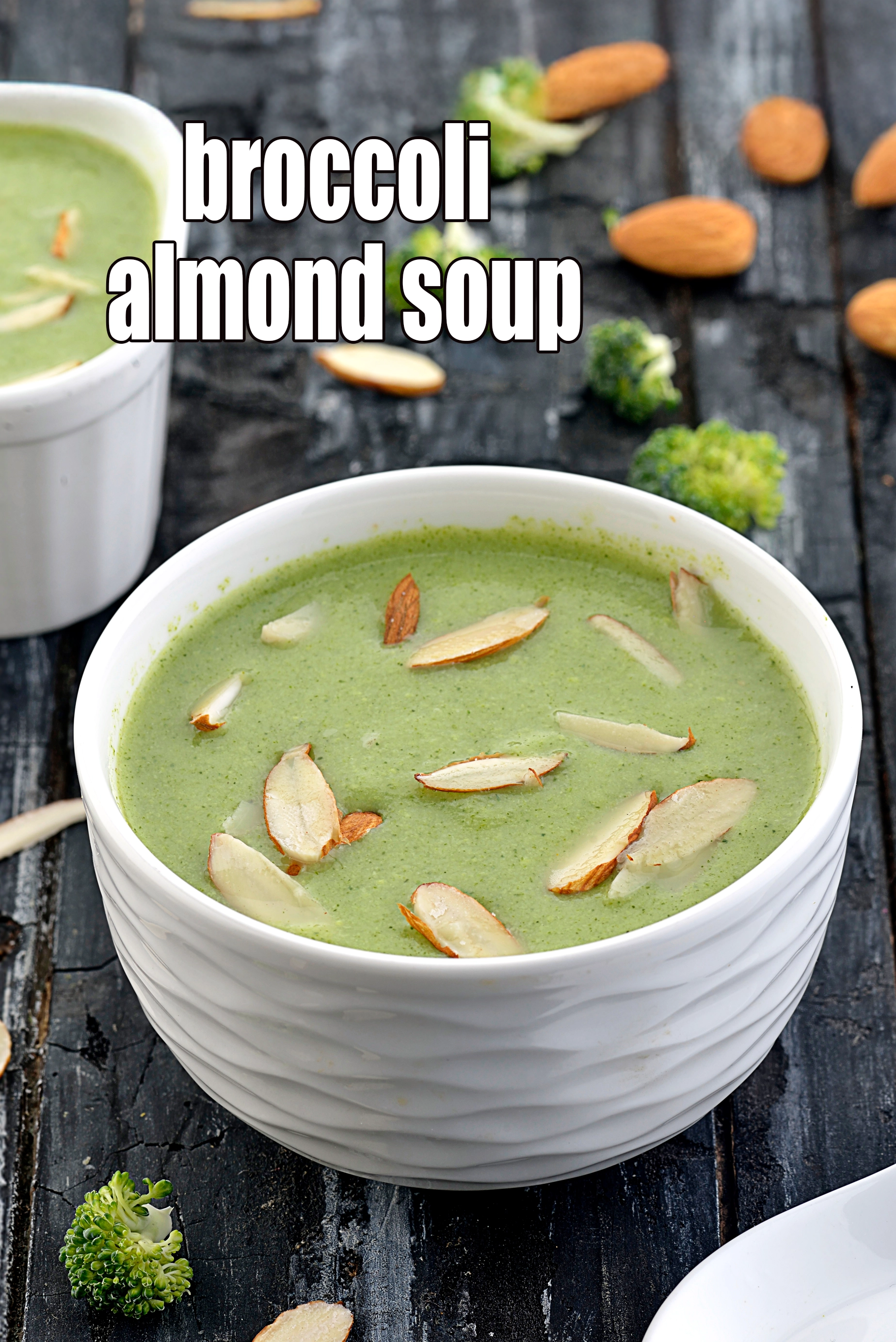 broccoli almond soup recipe | protein rich broccoli almond soup | healthy almond broccoli soup |