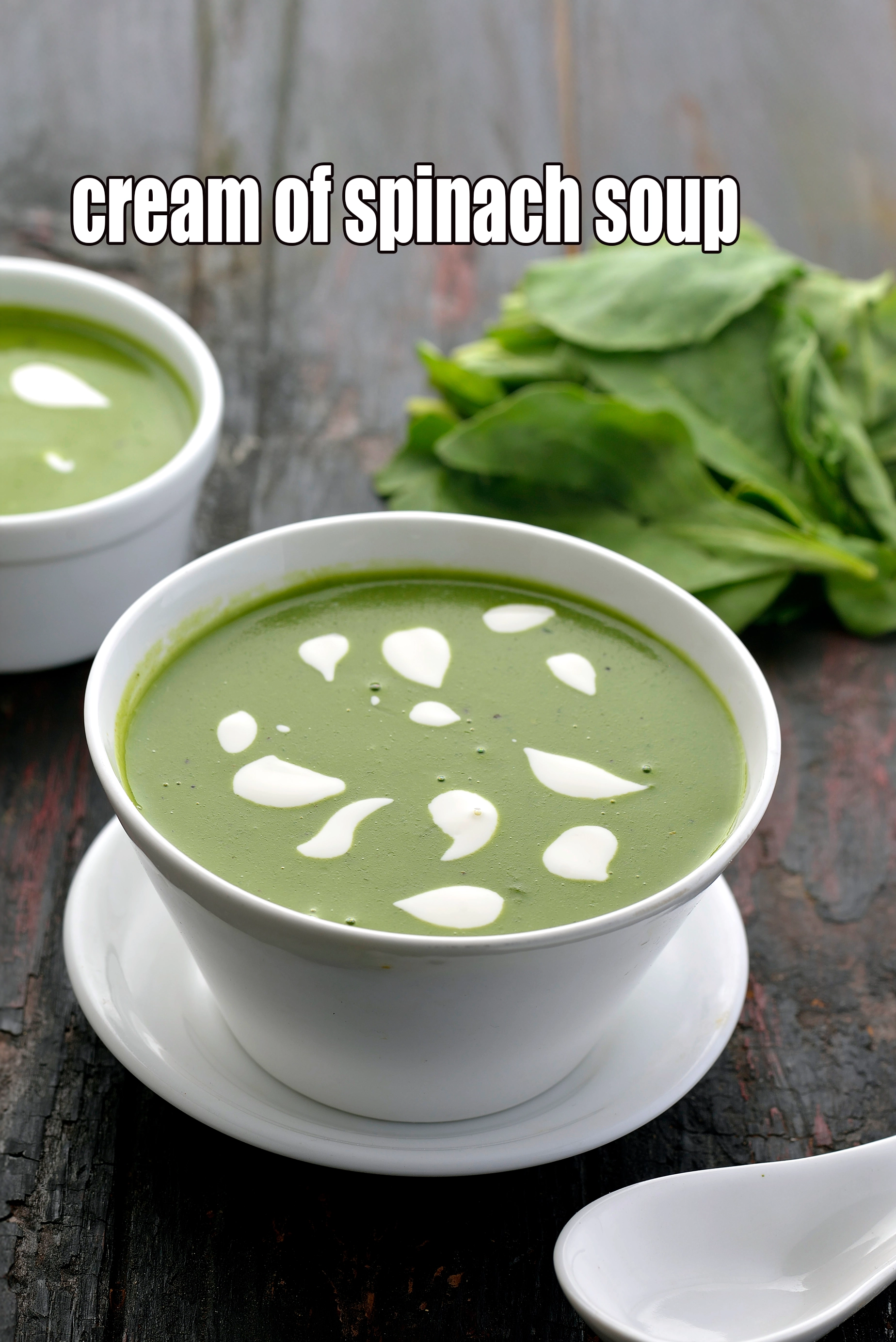 cream of spinach soup recipe | cream of palak soup | Indian style cream of spinach soup |