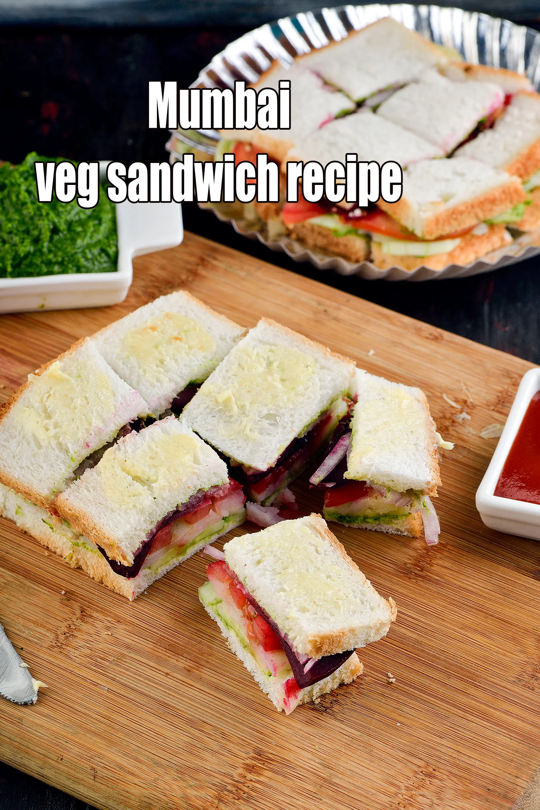 Vegetable Sandwich recipe (Mumbai Roadside Recipes), Bombay Veg Sandwich