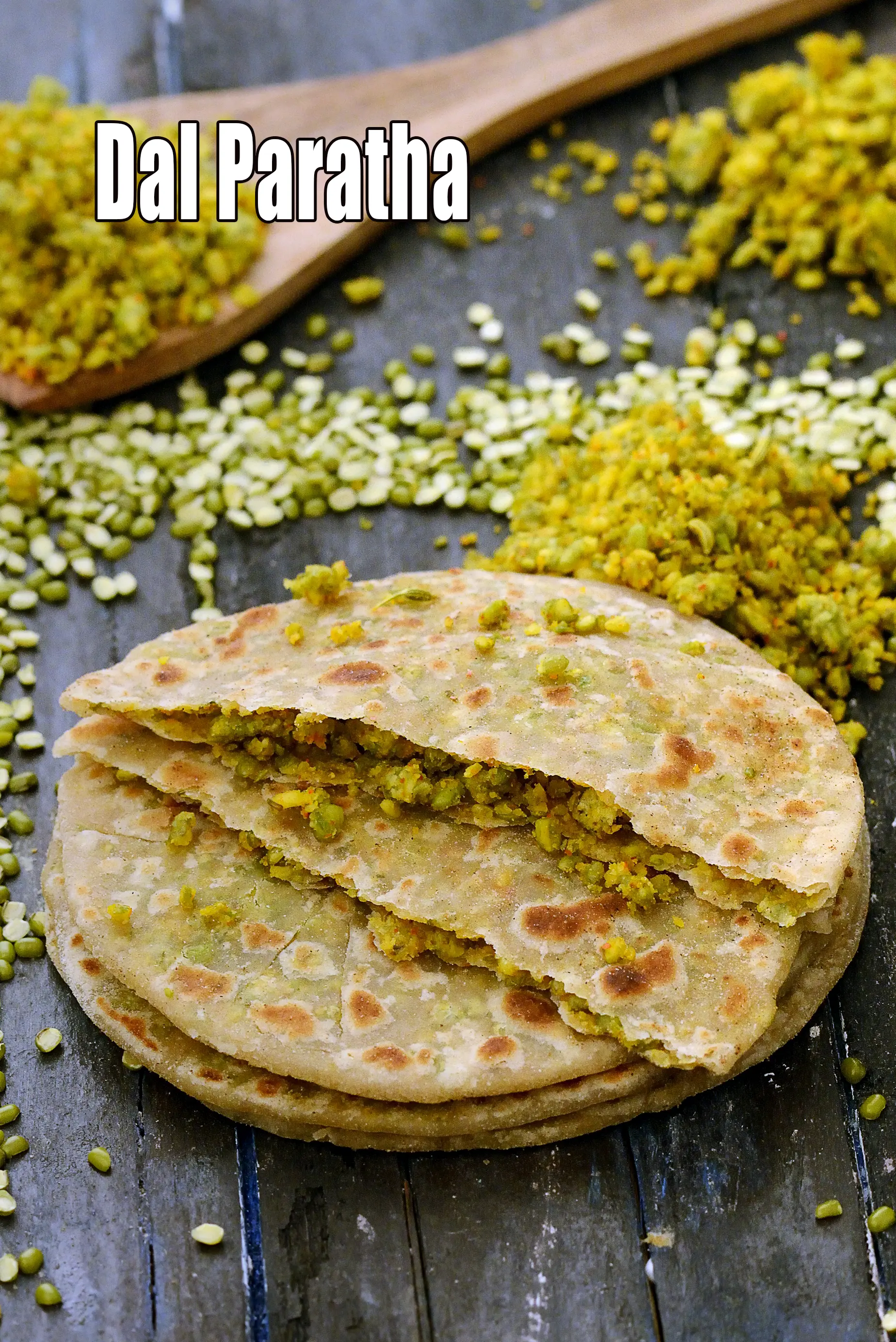 dal paratha recipe | green moong dal paratha |