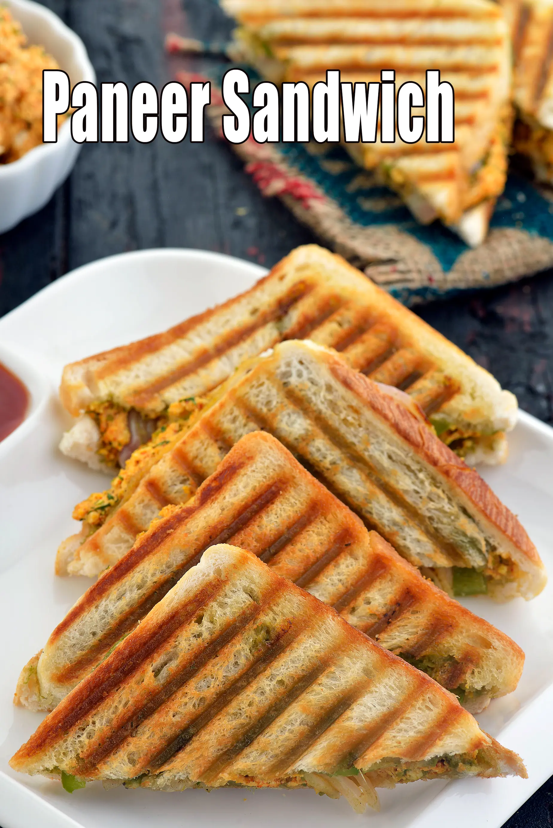 paneer sandwich recipe | grilled paneer sandwich | Indian style paneer sandwich | paneer sandwich for kids |