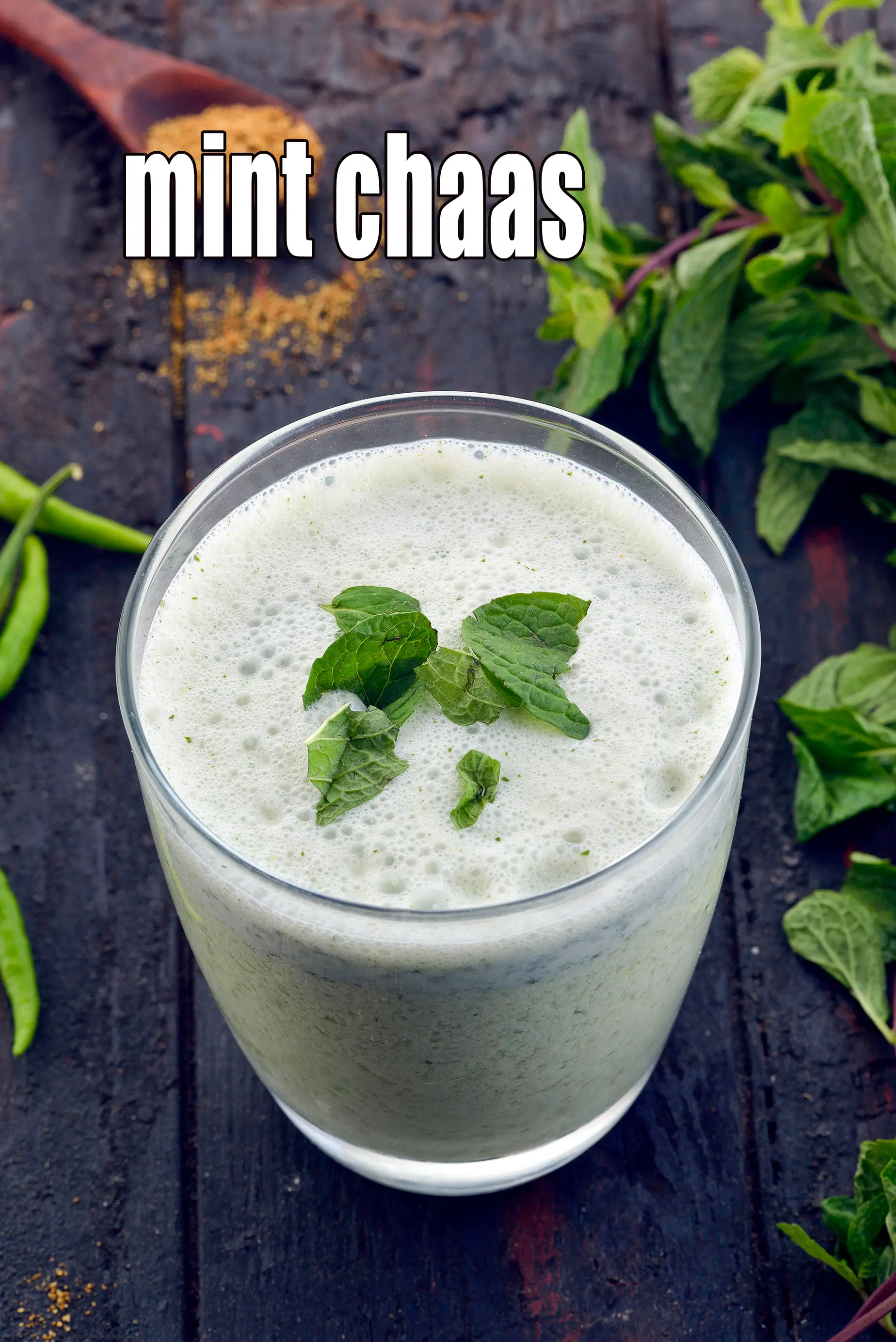 mint chaas recipe |  spicy Punjabi mint chaas | mint buttermilk | pudina chaas |