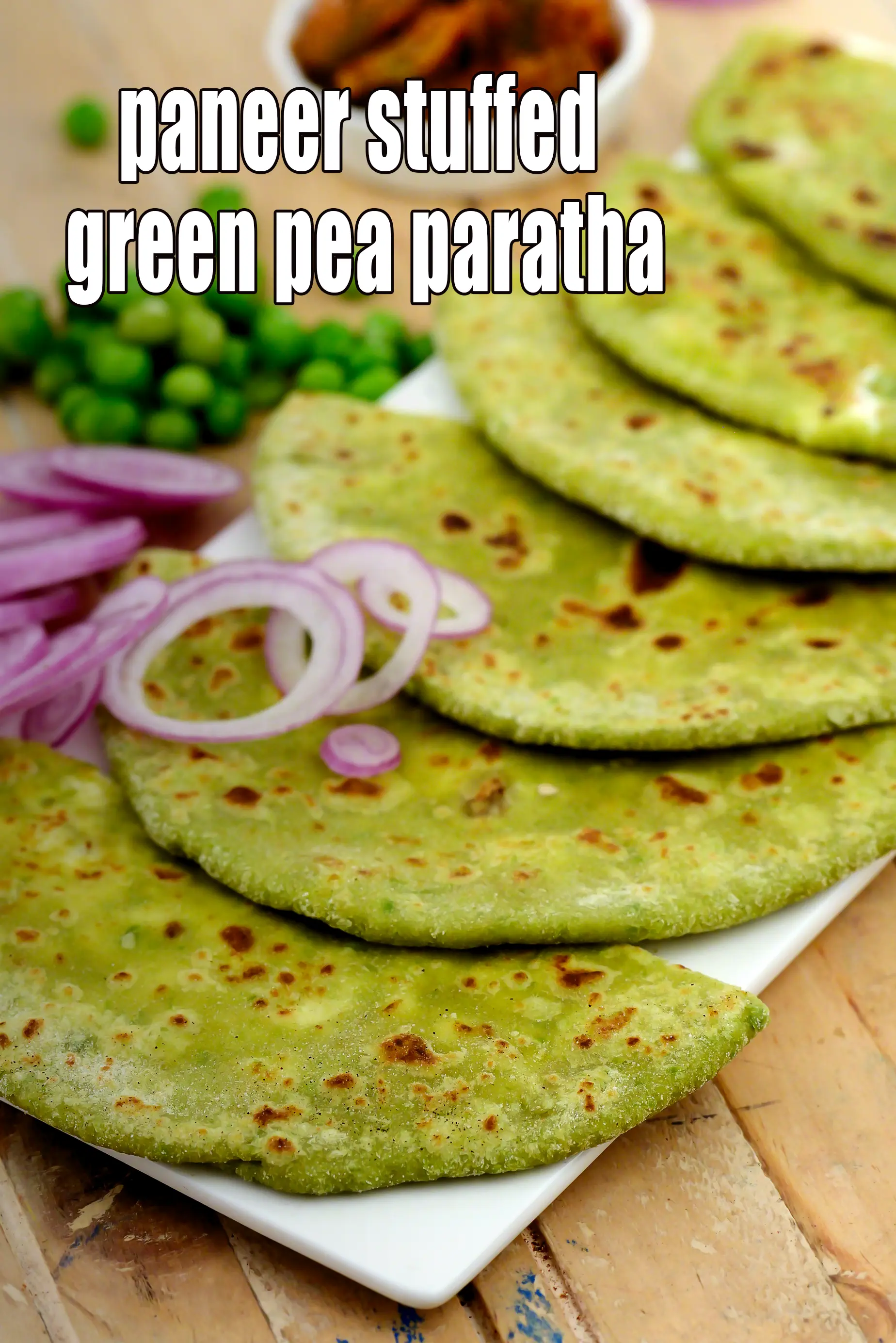 paneer stuffed green pea paratha recipe | matar paneer paratha | healthy paneer green peas paratha |