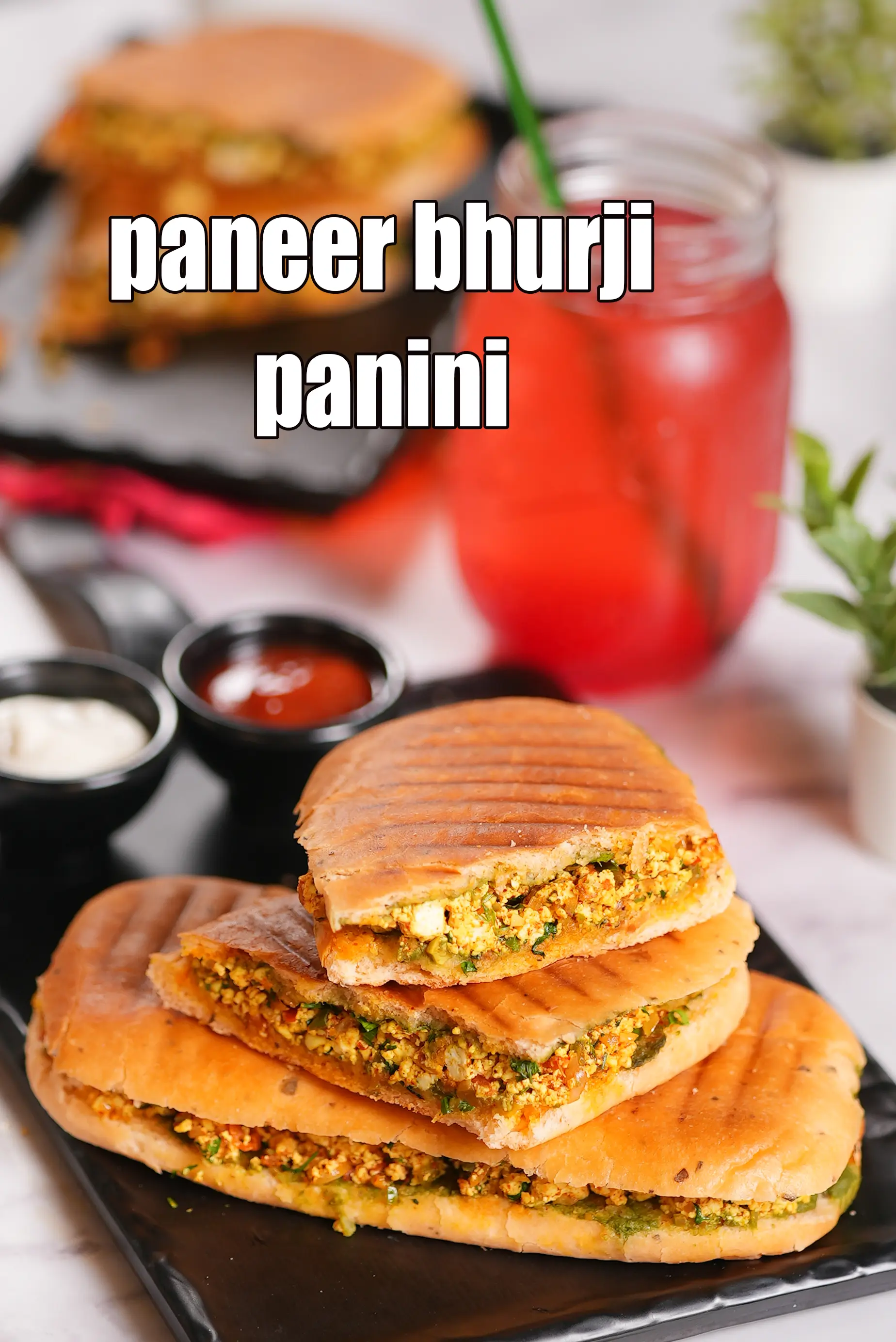 Paneer Bhurji Panini, Cottage Cheese Panini recipe