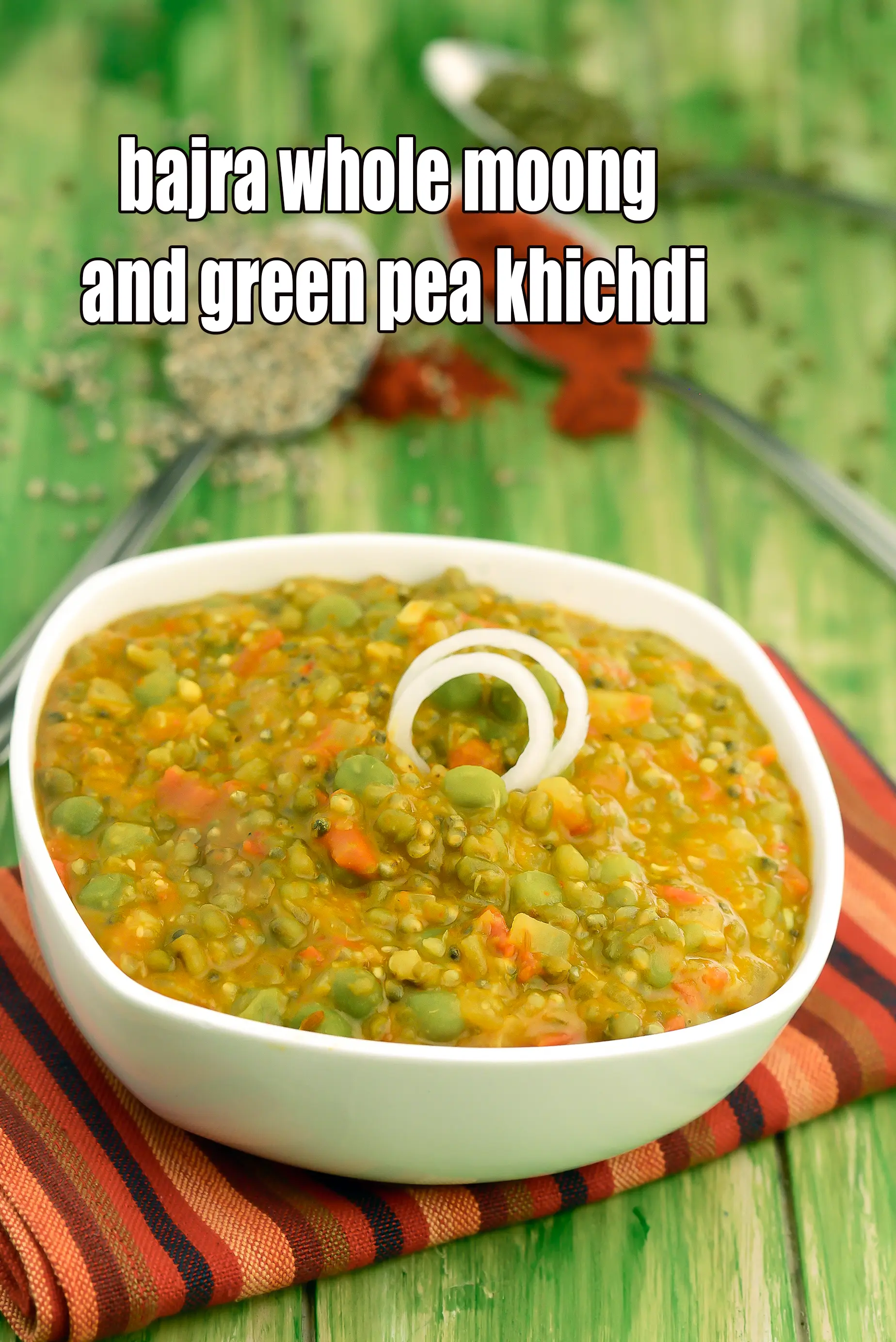 bajra whole moong and green pea khichdi recipe |  khichdi for diabetes, high cholesterol, hypothyroidism, blood pressure, pregnancy  | healthy green pea bajra and whole moong khichdi with folic acid, Vitamin A, fibre, protein |