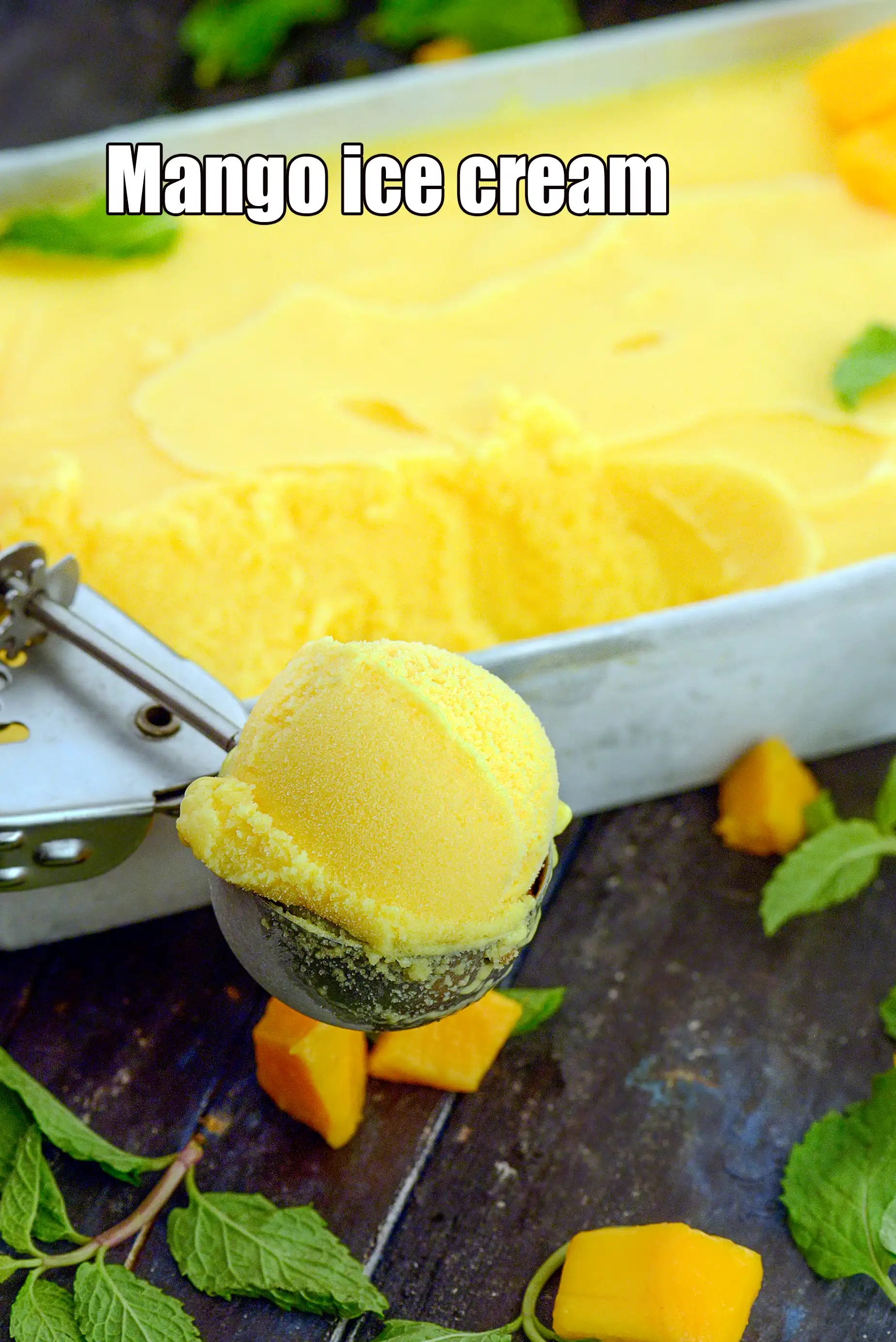 mango ice cream recipe | homemade Indian mango ice cream | easy 5 ingredient mango ice cream |