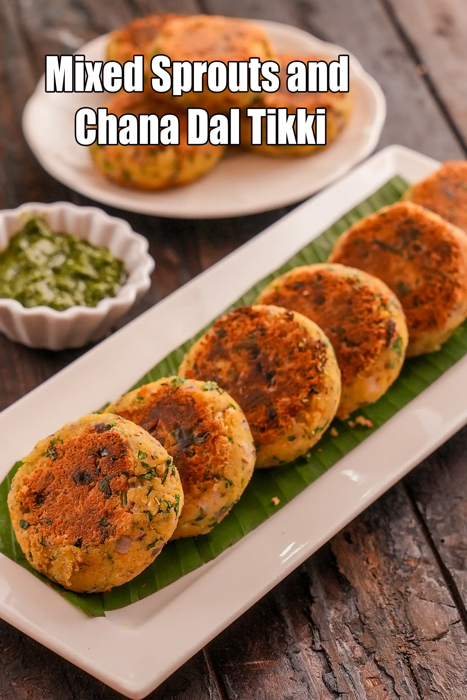 mixed sprouts and chana dal tikki recipe | chana dal tikki | Indian sprouted beans cutlet |