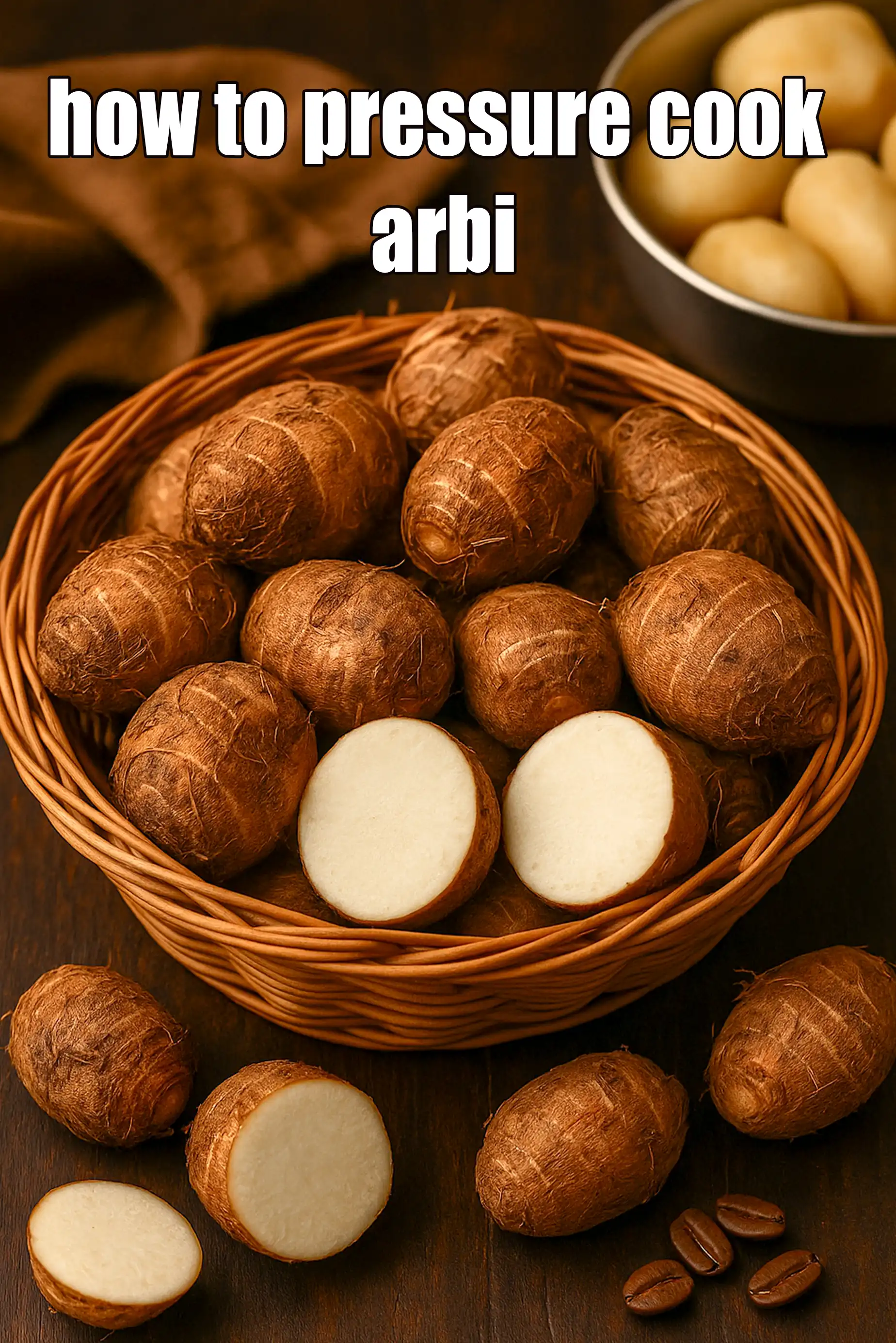 how to pressure cook arbi | how to boil colocasia | how to microwave arbi |