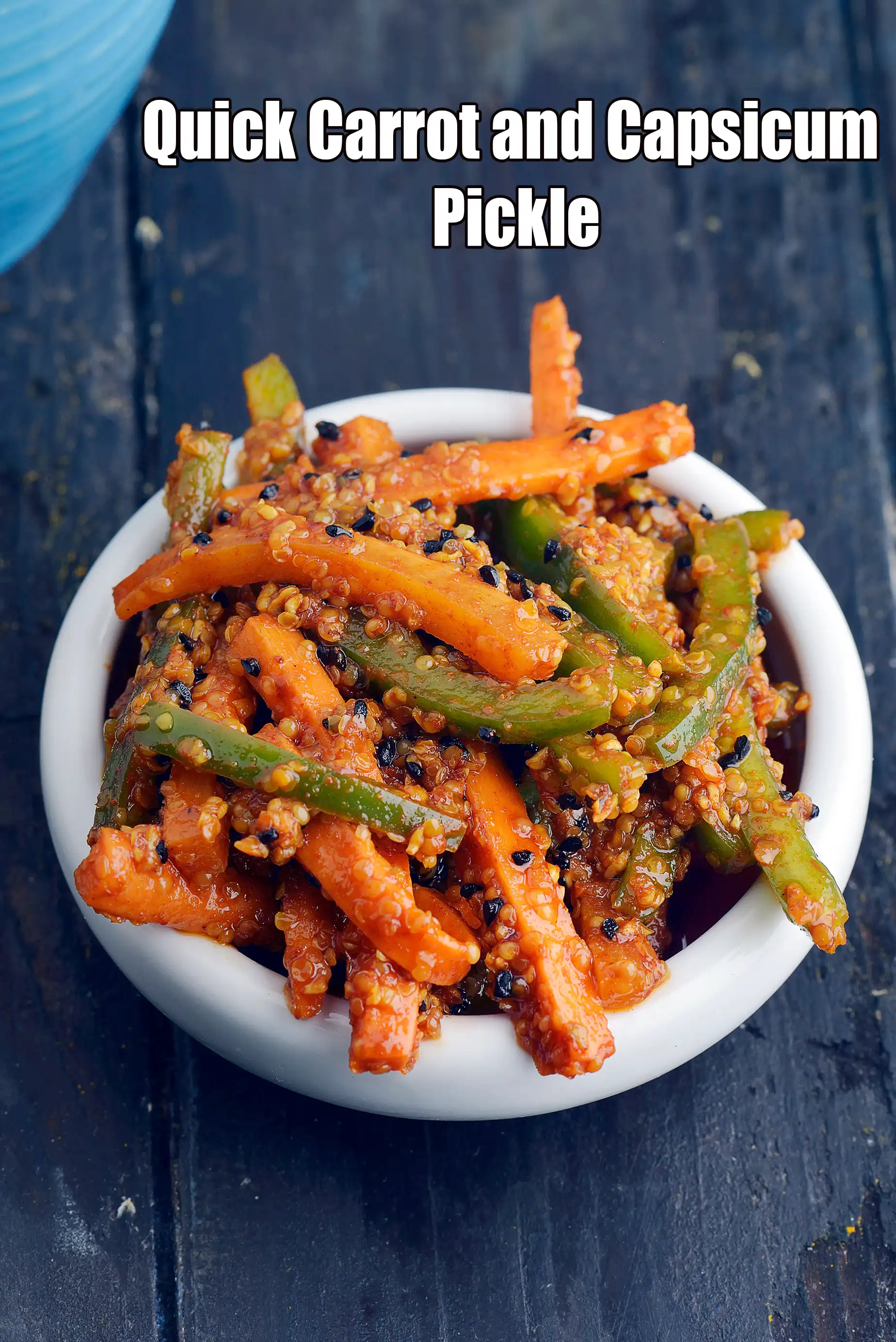 quick carrot and capsicum pickle recipe | gajar shimla mirch ka achar | instant
