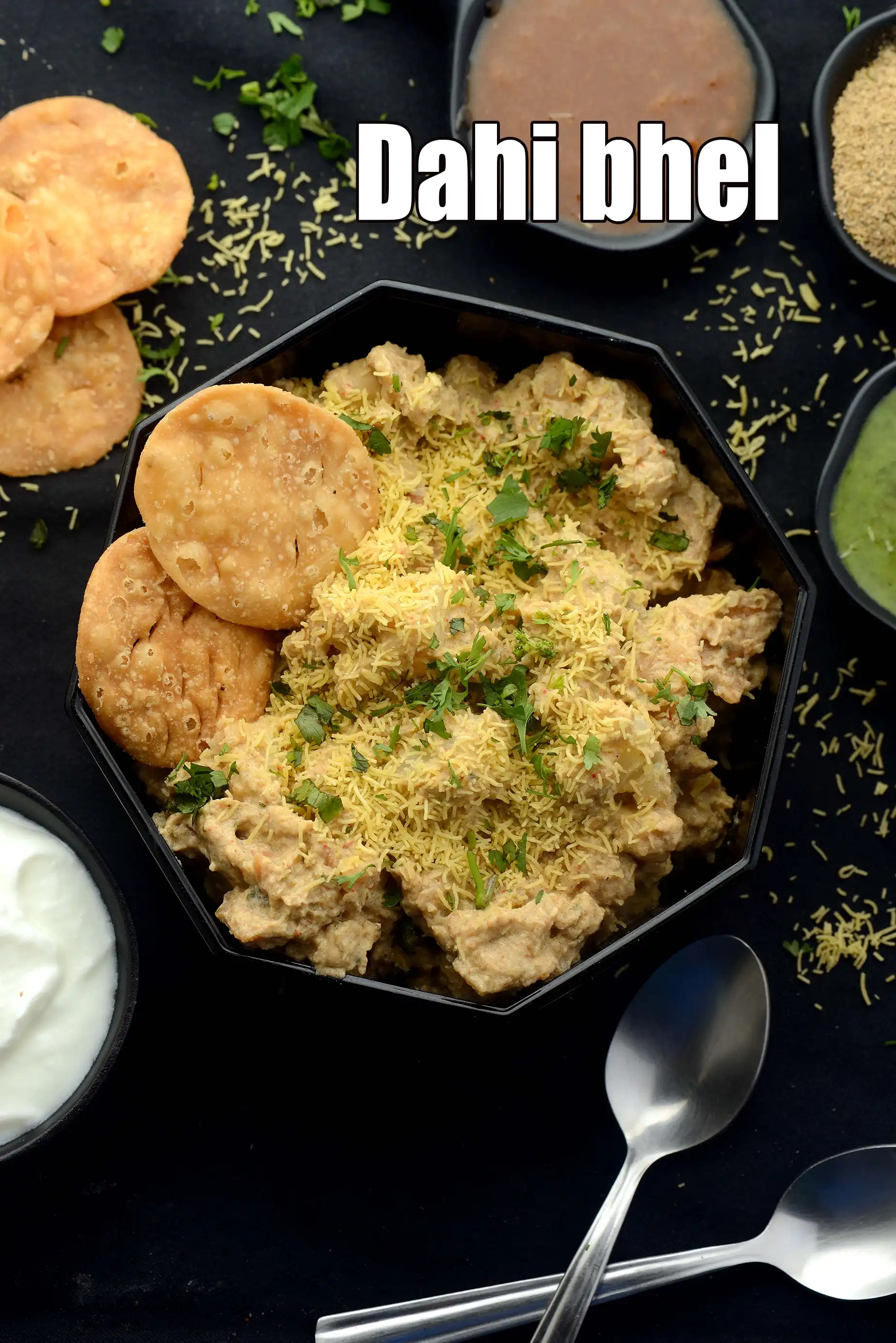 dahi bhel recipe | dahi papdi bhel |  papdi potato bhel |