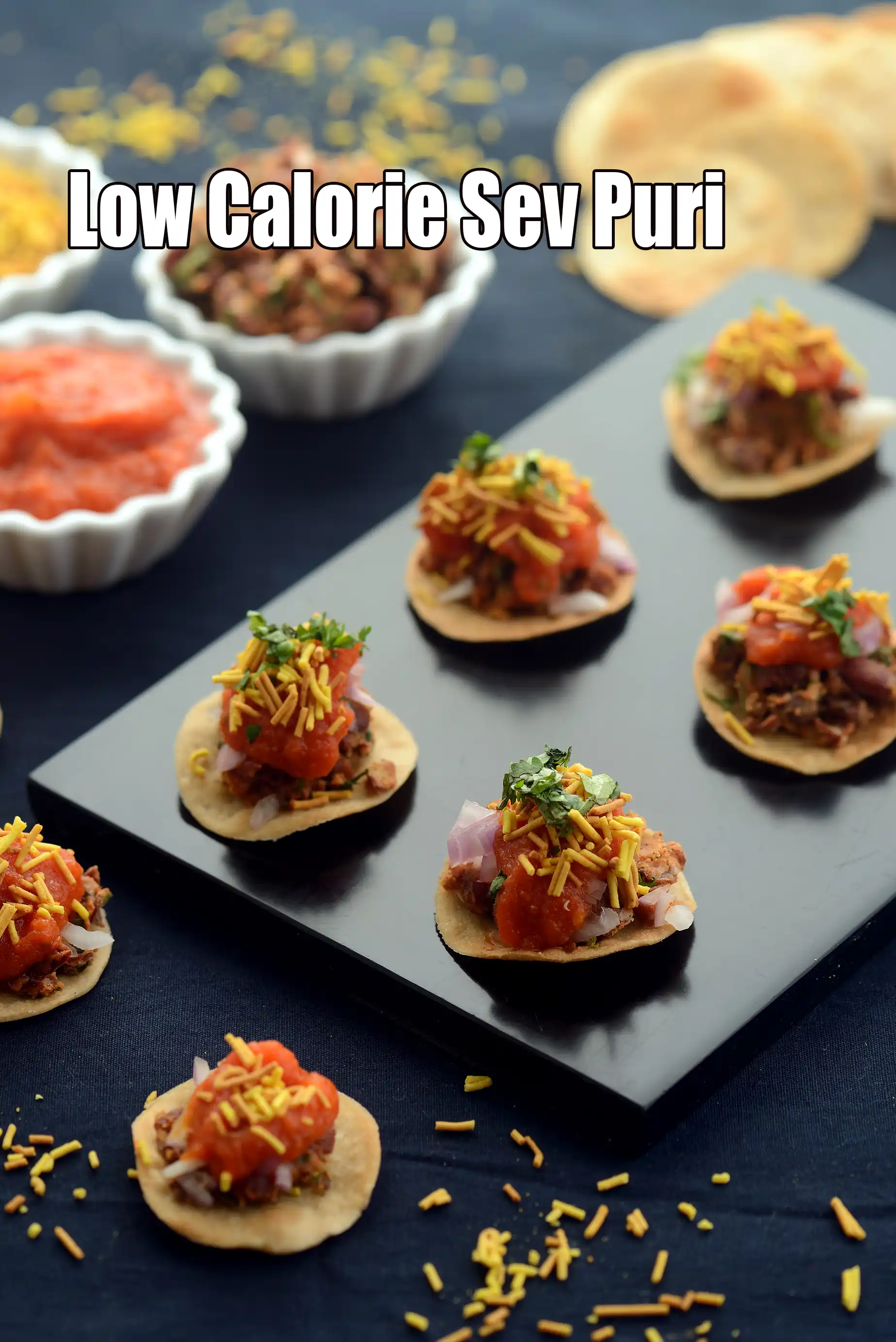 low calorie sev puri recipe | healthy sev puri | low calorie Indian chaat |