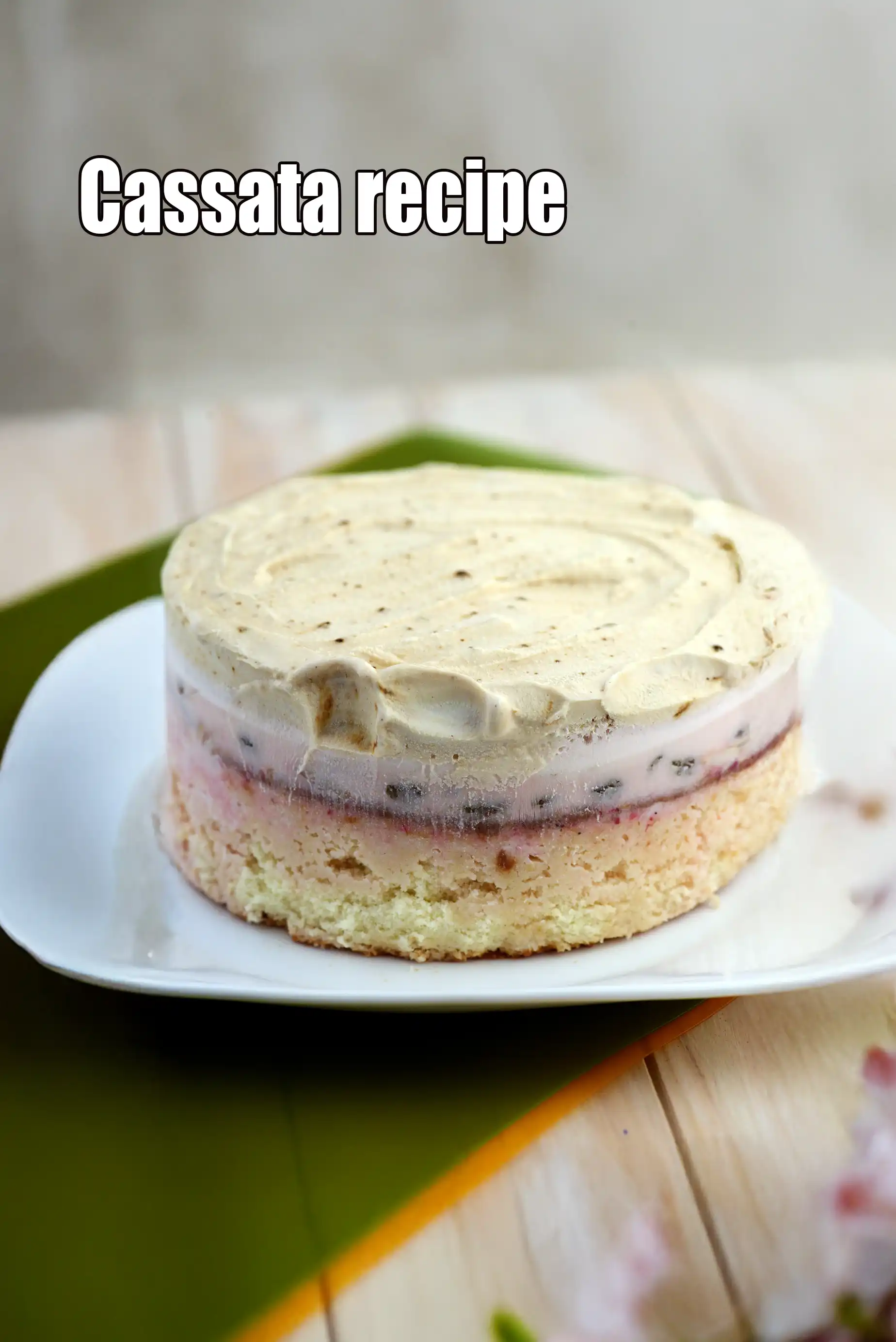 Cassata recipe | Layered Ice Cream Cake (Indian Style) |  Quick Brick Ice Cream Dessert |