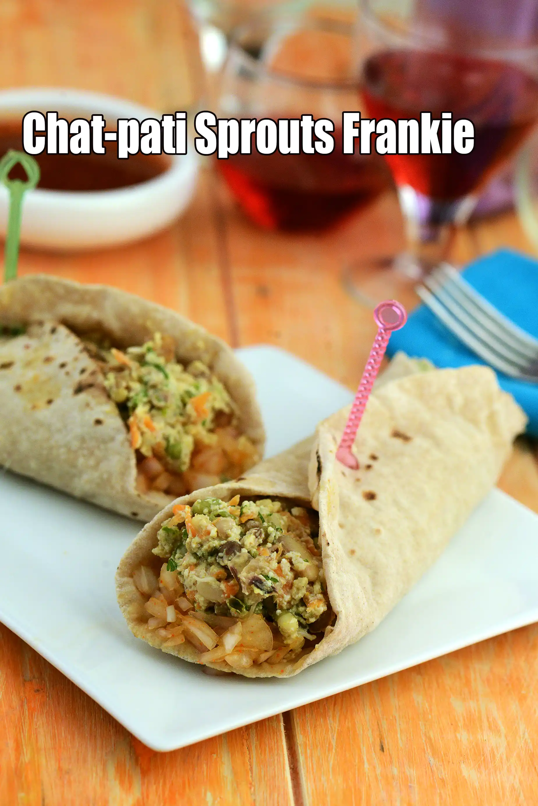 Chat-pati Sprouts Frankie recipe | healthy Sprouts Wrap |  Paneer Sprouts Frankie |