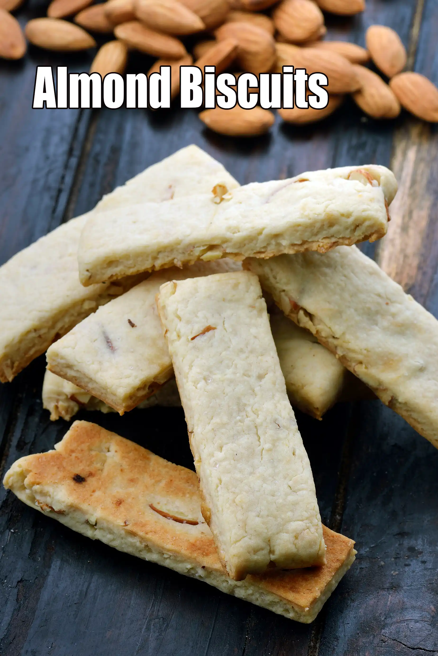 Almond Biscuits recipe |Homemade Indian Almond Biscuits (Eggless) | Eggless Badam Cookies |