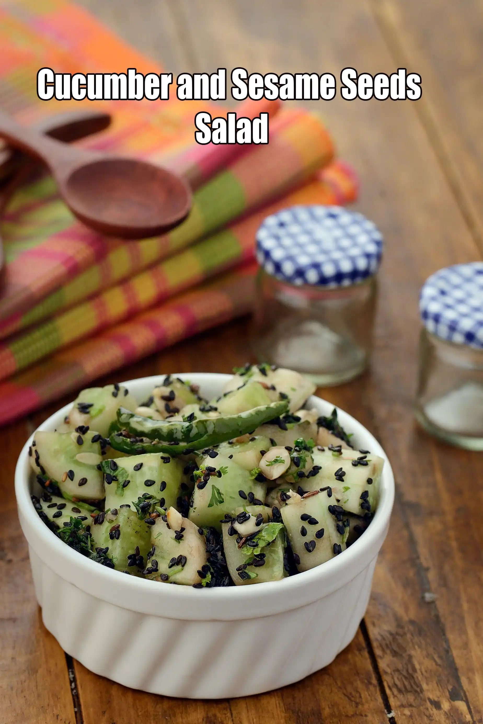 Cucumber and Sesame Seeds Salad recipe, Kakdi Til Salad, healthy Indian Cucumber Sesame Salad