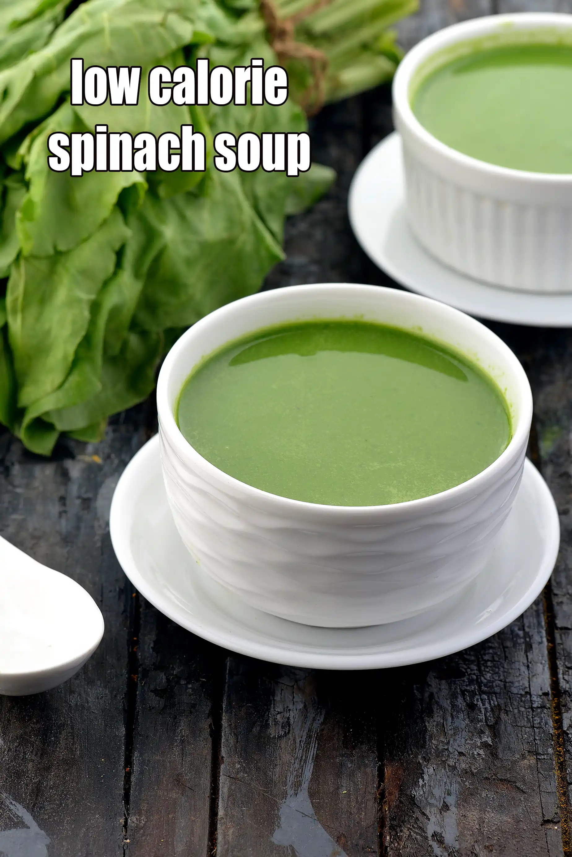 low calorie spinach soup |  healthy palak soup good for Vitamin A, Vitamin K , heart,  blood pressure,  | quick Indian spinach soup with low fat milk |