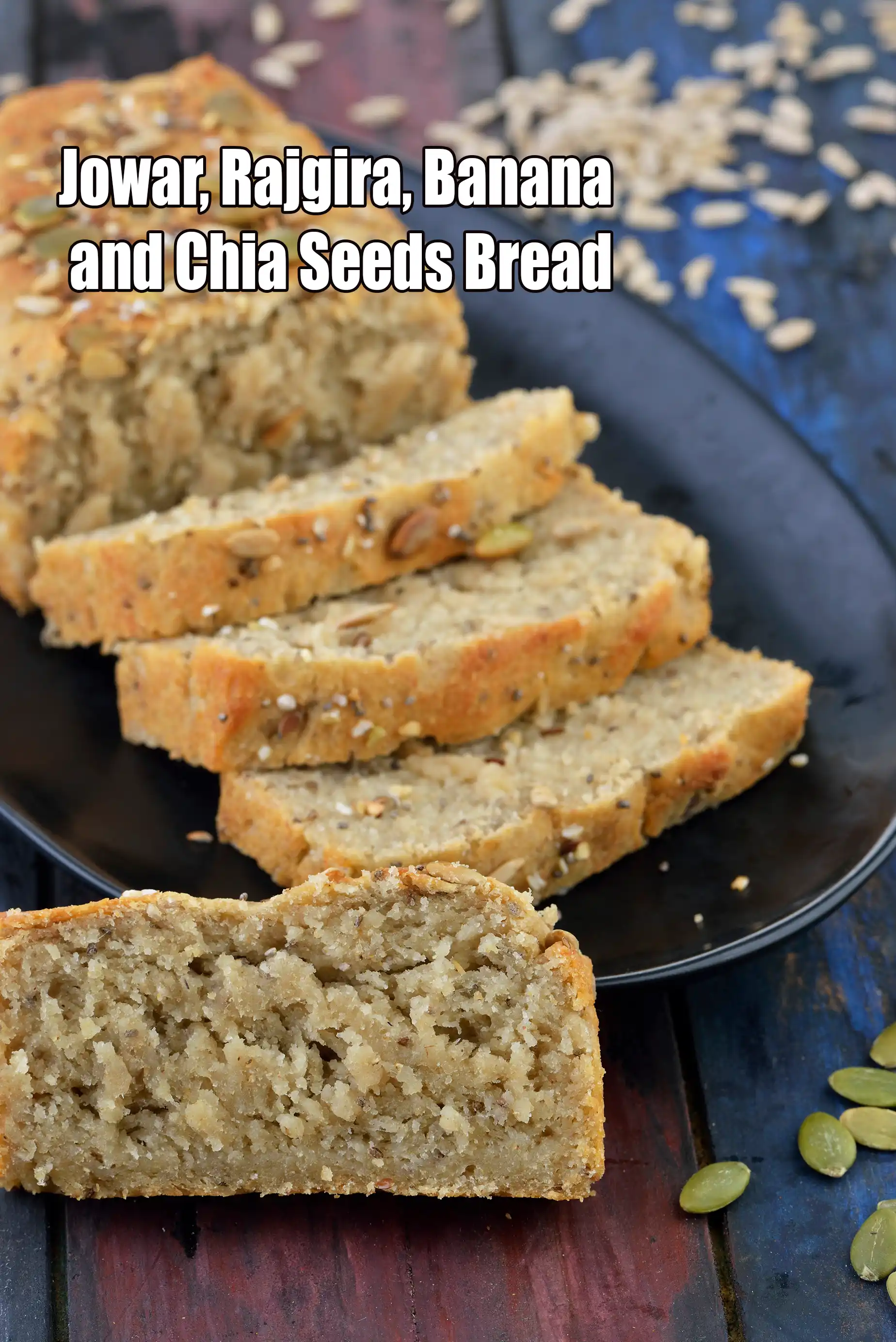 Jowar, Rajgira, Banana and Chia Seeds Bread  recipe |  Millet & Amaranth Banana Bread |  Gluten-Free Banana Superfood Bread |