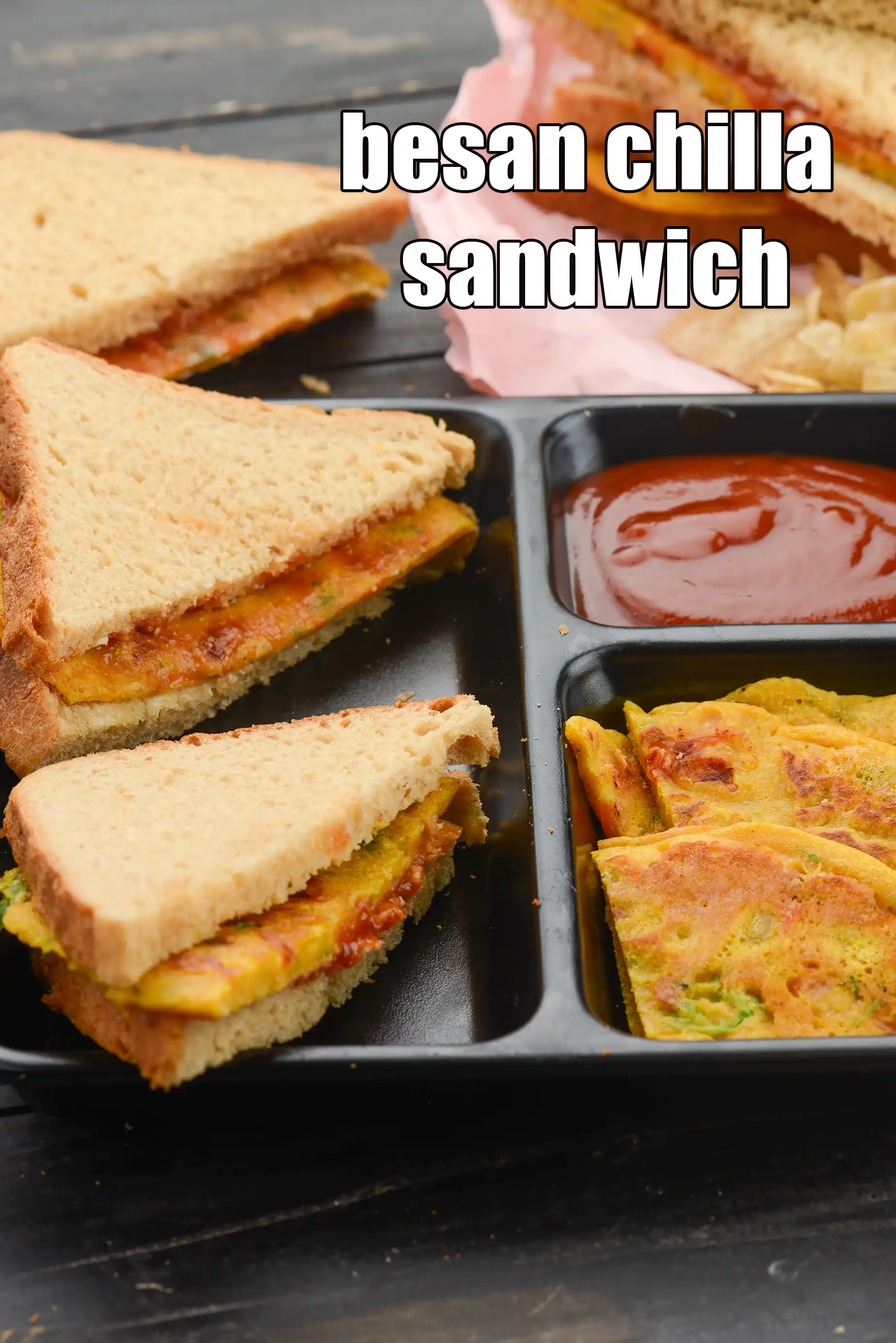 besan chilla sandwich recipe | bread chilla sandwich | Indian pudla sandwich |