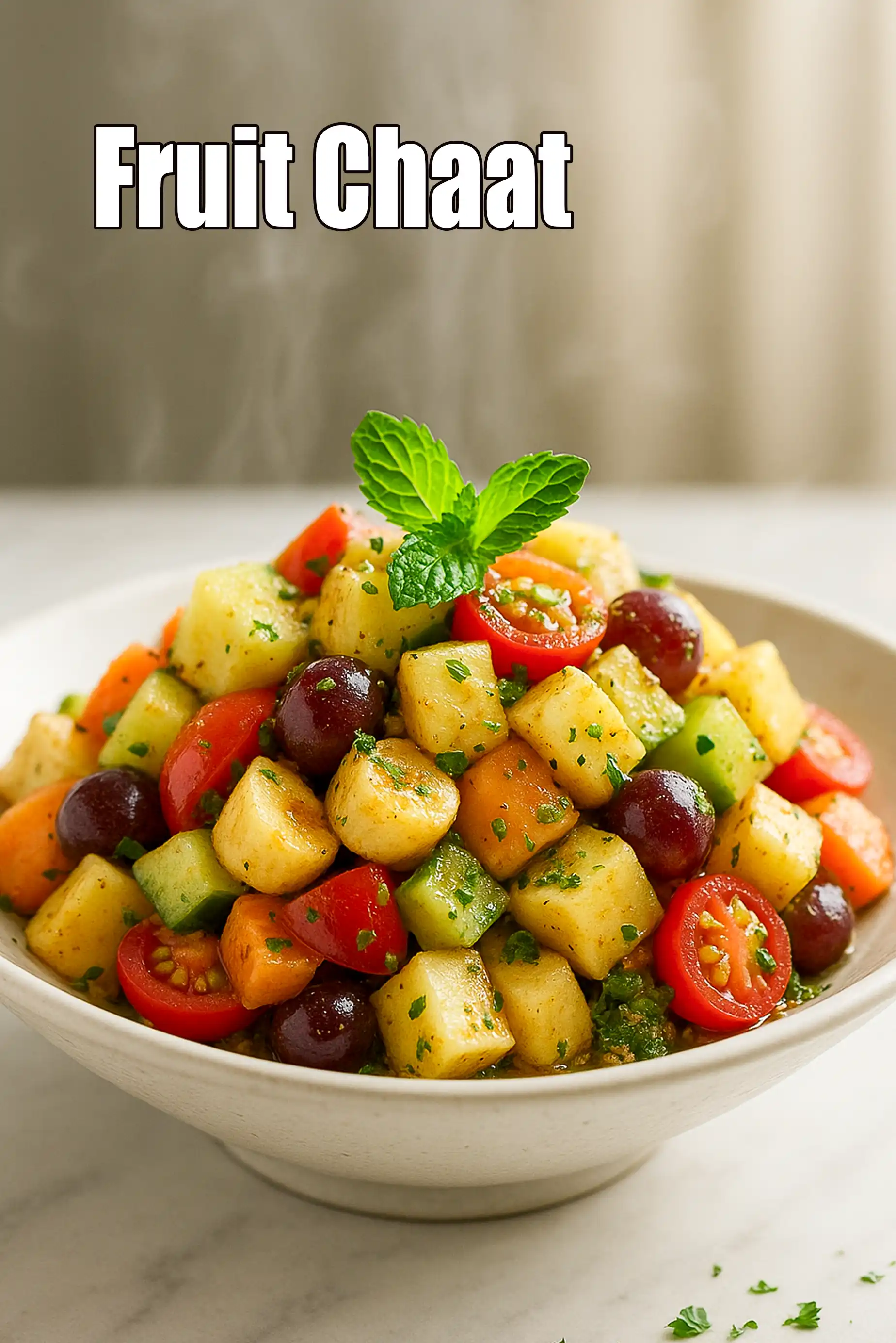 Fruit Chaat recipe | Mixed Fruit and Veggie Chaat | Indian Spiced Fruit & Vegetable Salad |