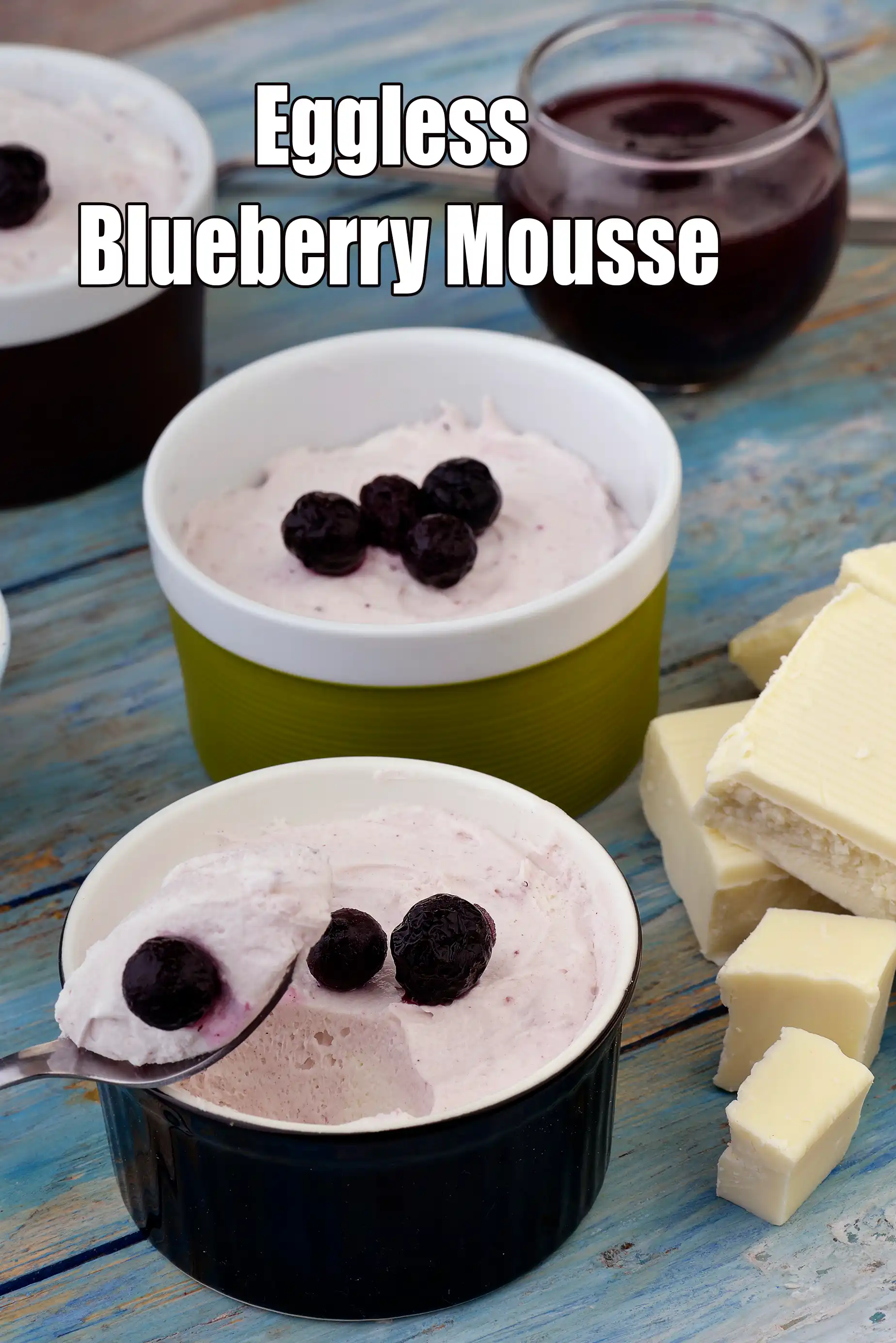 Eggless Blueberry Mousse | Indian style no bake  Blueberry Mousse |