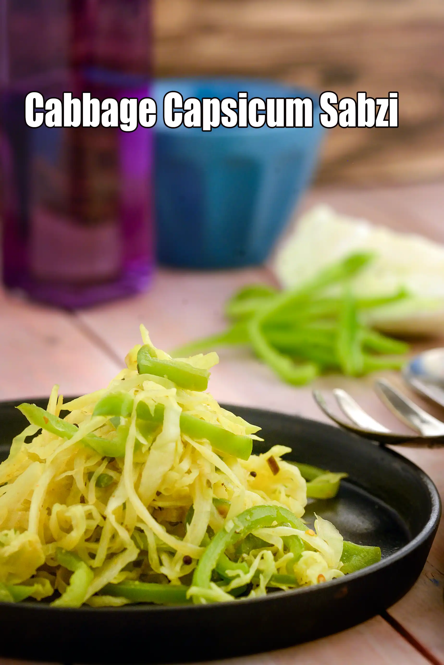 cabbage capsicum sabzi recipe | healthy simla mirch gobi sabzi |