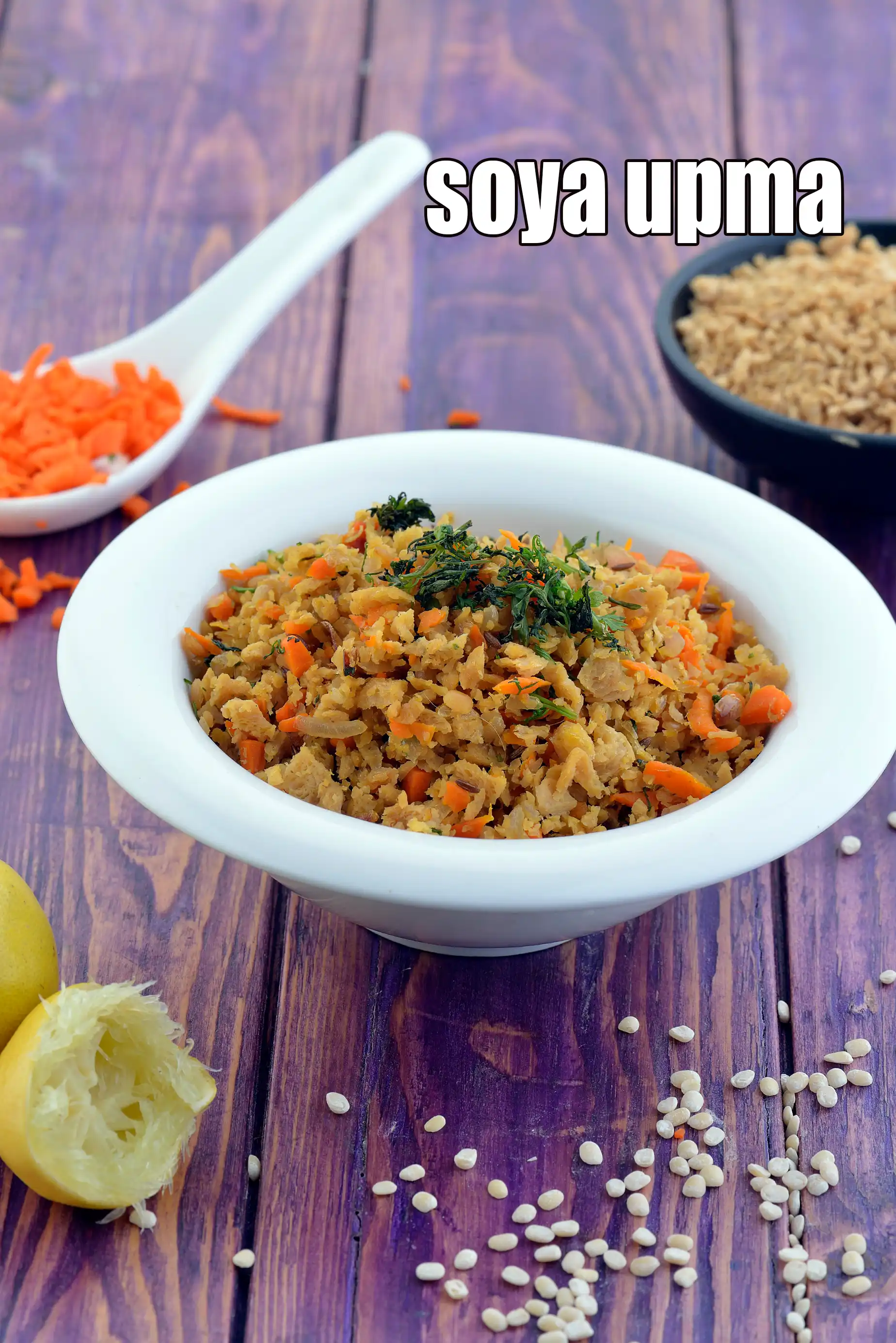 soya upma recipe | gluten free recipe | healthy breakfast recipe | soya granule upma |