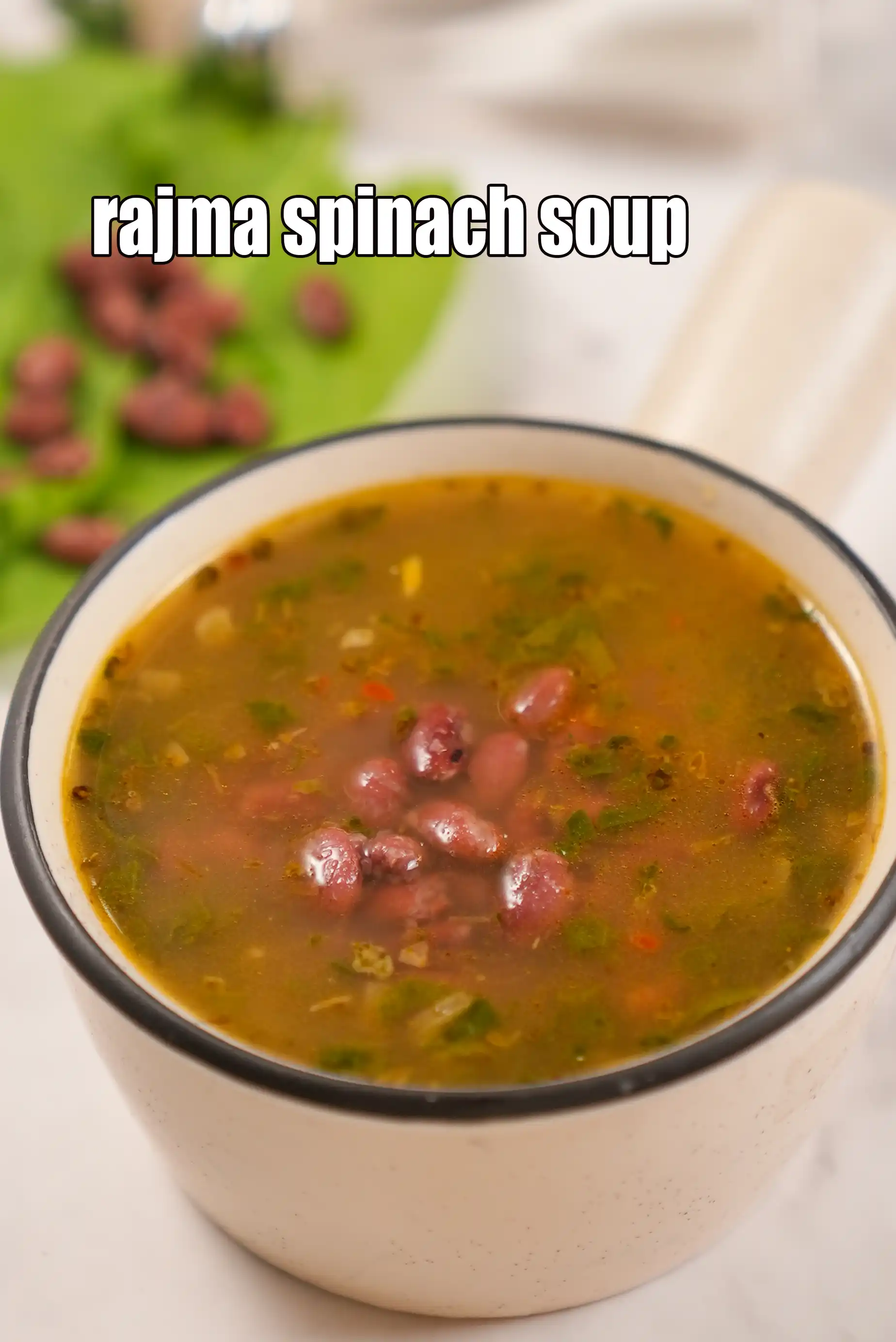 rajma spinach soup recipe | spinach bean soup | healthy spinach in bean soup |